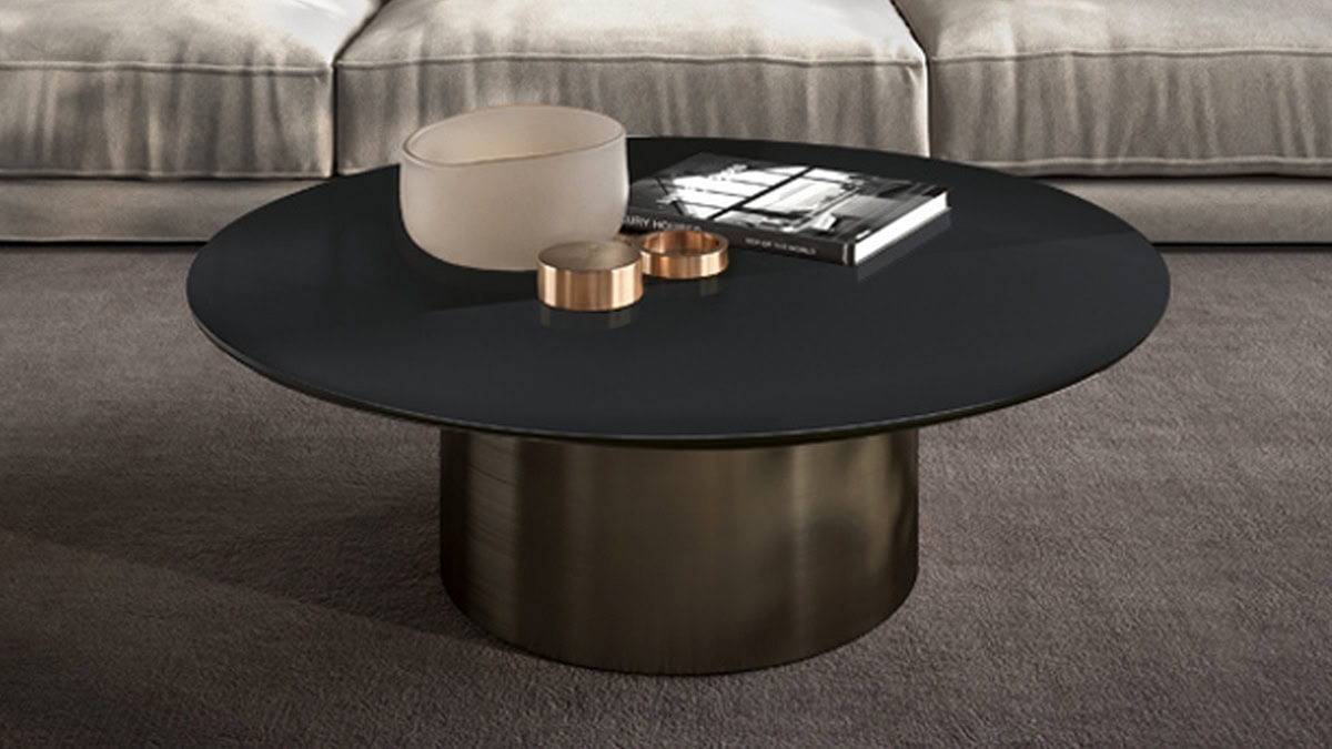 Cilindro Low Glass Top Coffee Table Boca Raton Fl Sklar Furnishings