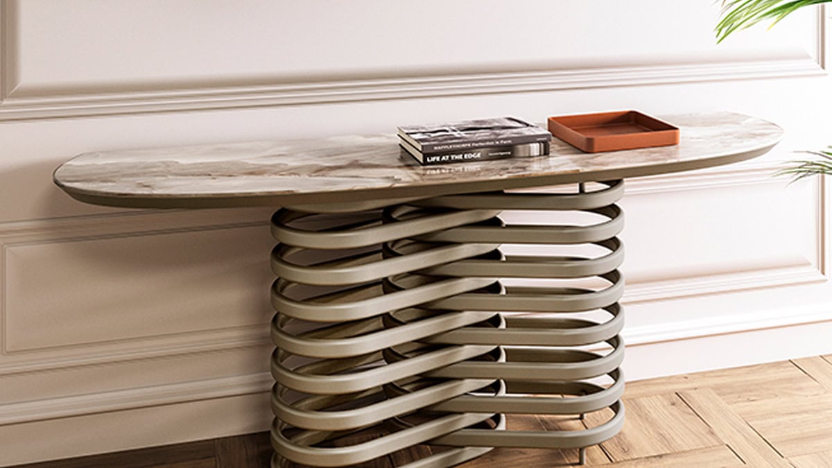 Rotolo Console Ceramic Top Sklar Furnishings