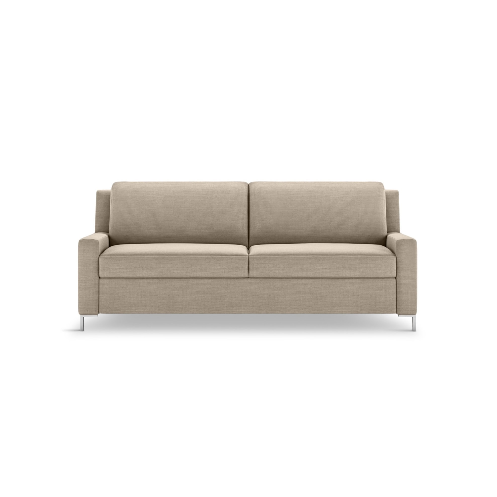 Elegant beige modern sofa with clean lines and plush cushions. Perfect for contemporary home decor.