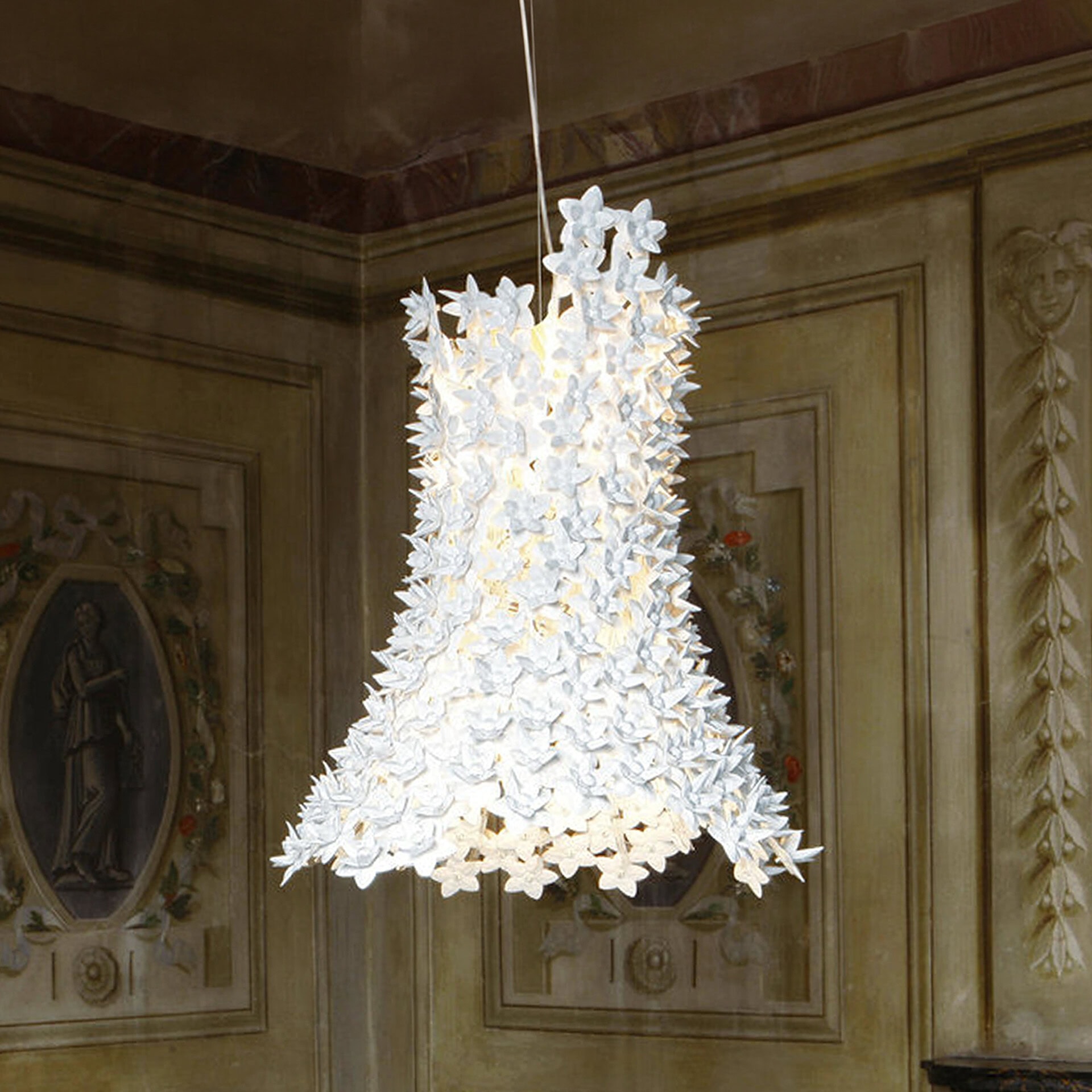 Elegant floral pendant light fixture for sophisticated interiors.