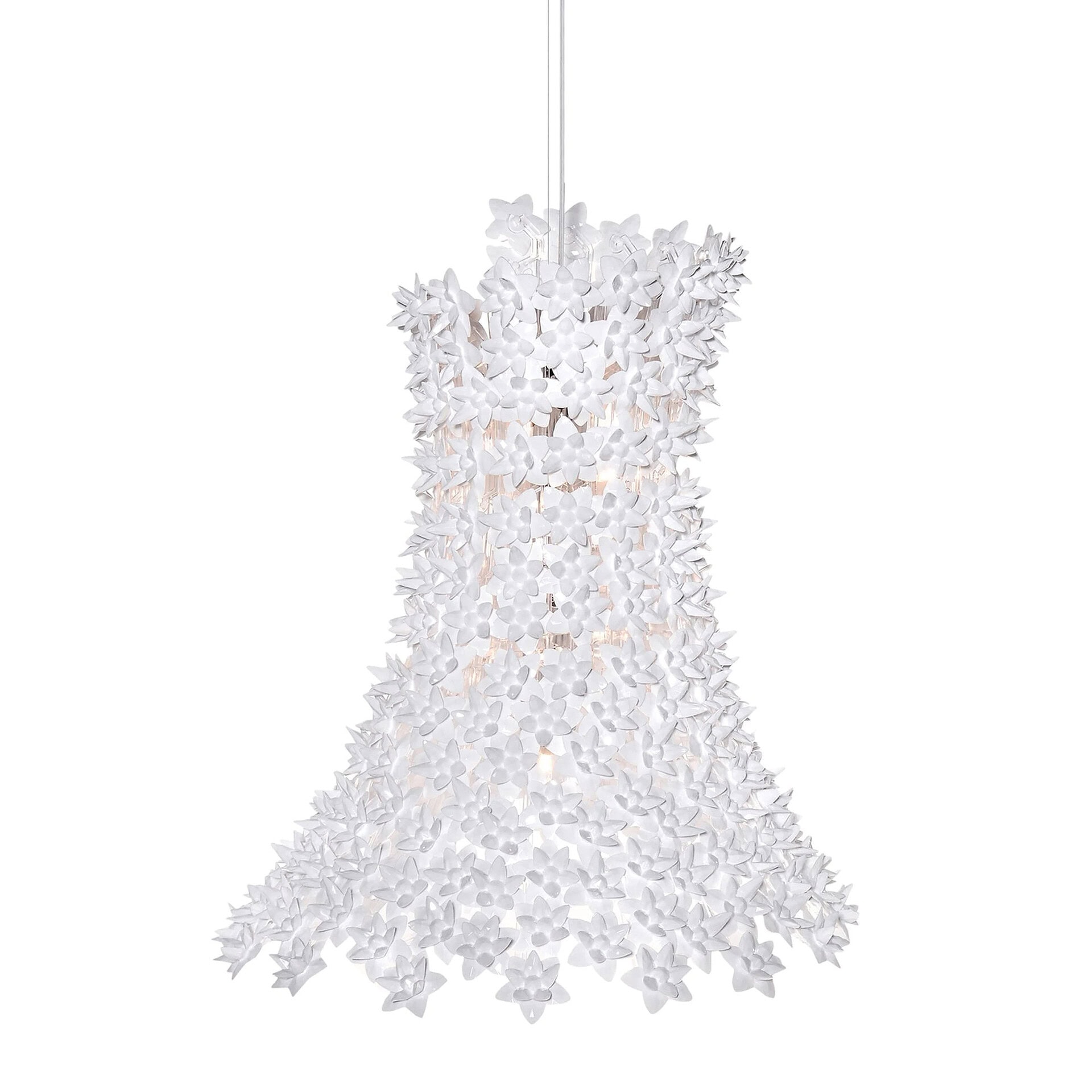 Modern white leaf-shaped pendant light for stylish home decor.