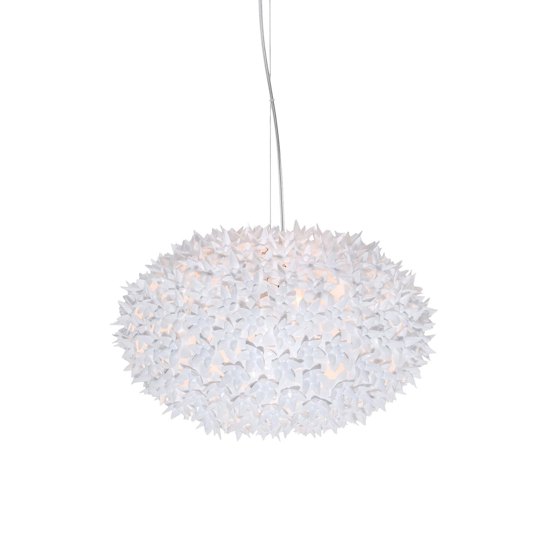 Contemporary white leaf pendant light fixture for stylish interior decor.