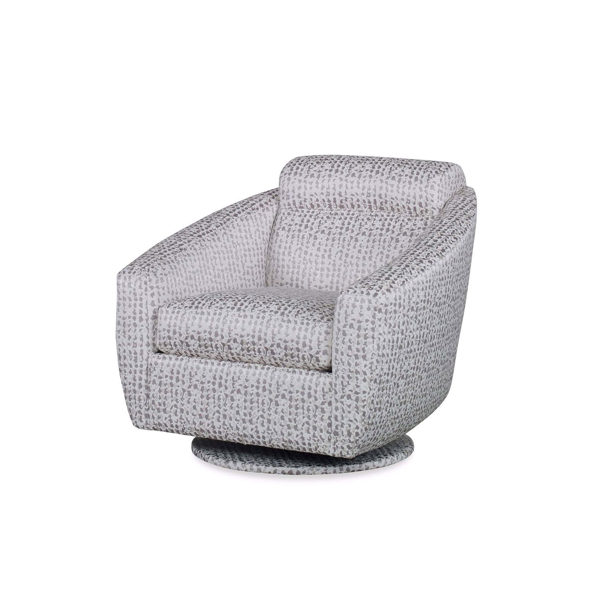 Luxurious patterned swivel armchair for modern living rooms and home office decor.
