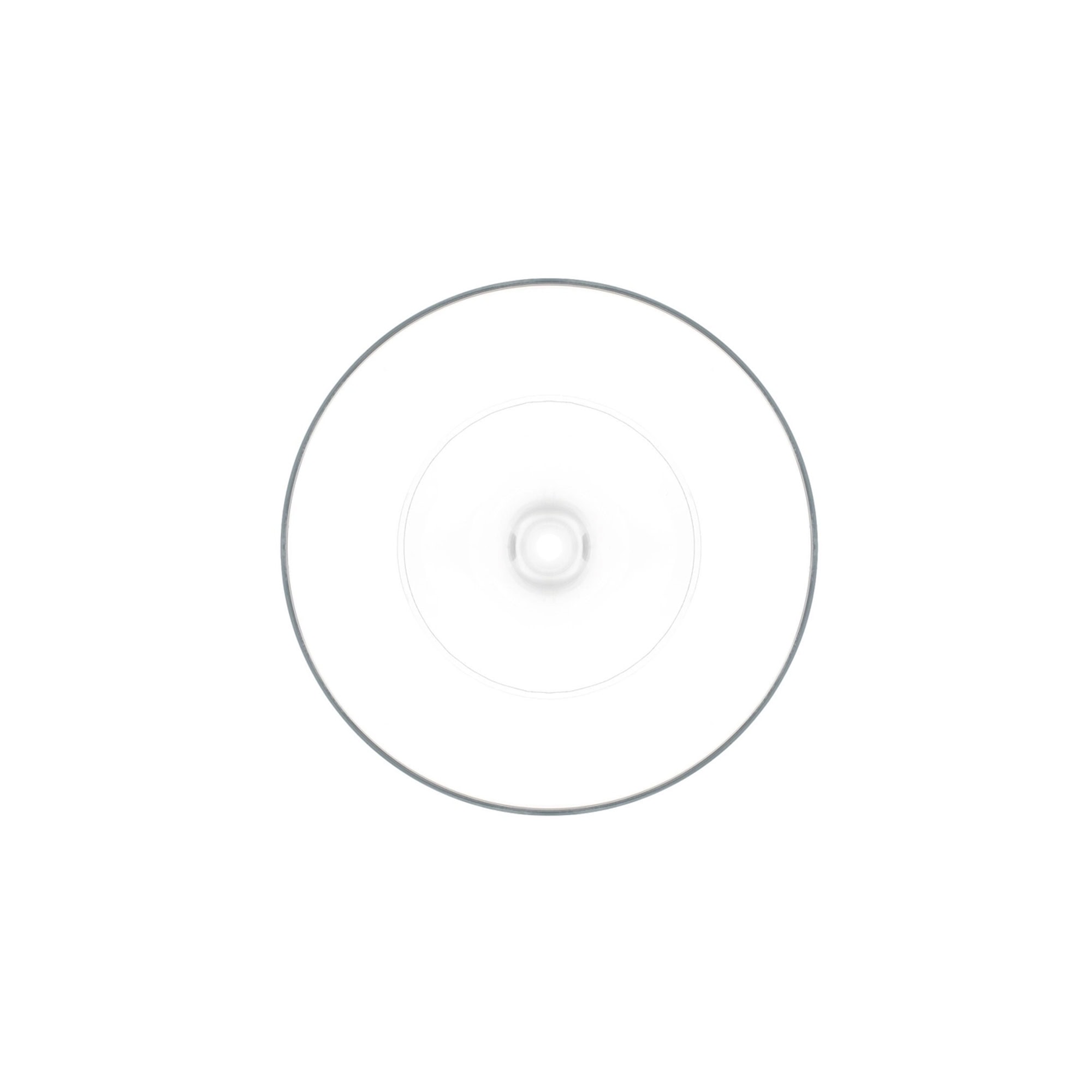 Studio overhead product shot of the Tip Top Table in white finish on plain background.