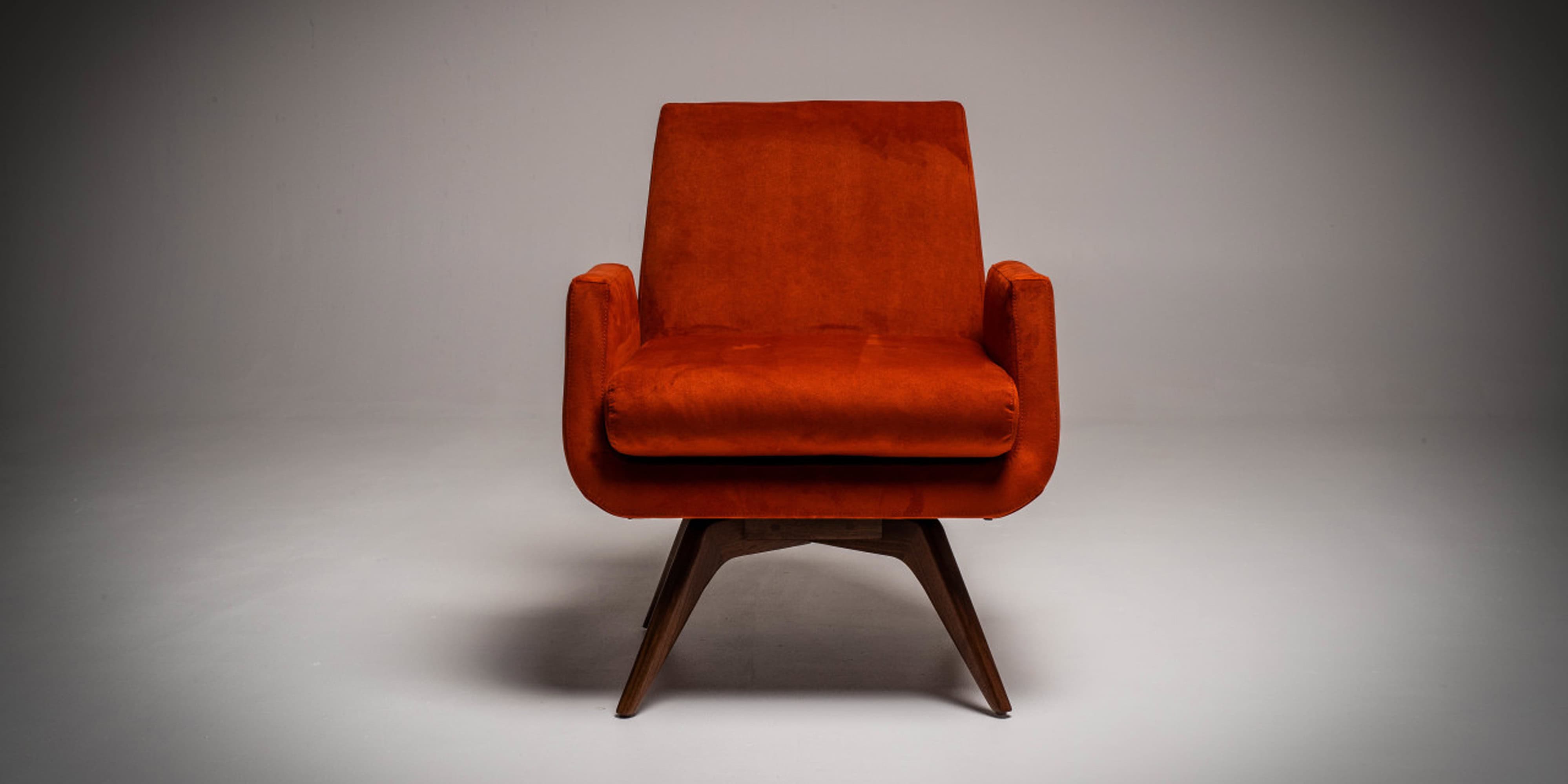 American Leather Landon Armchair - Landon-Ultrasuede-Terracotta-1