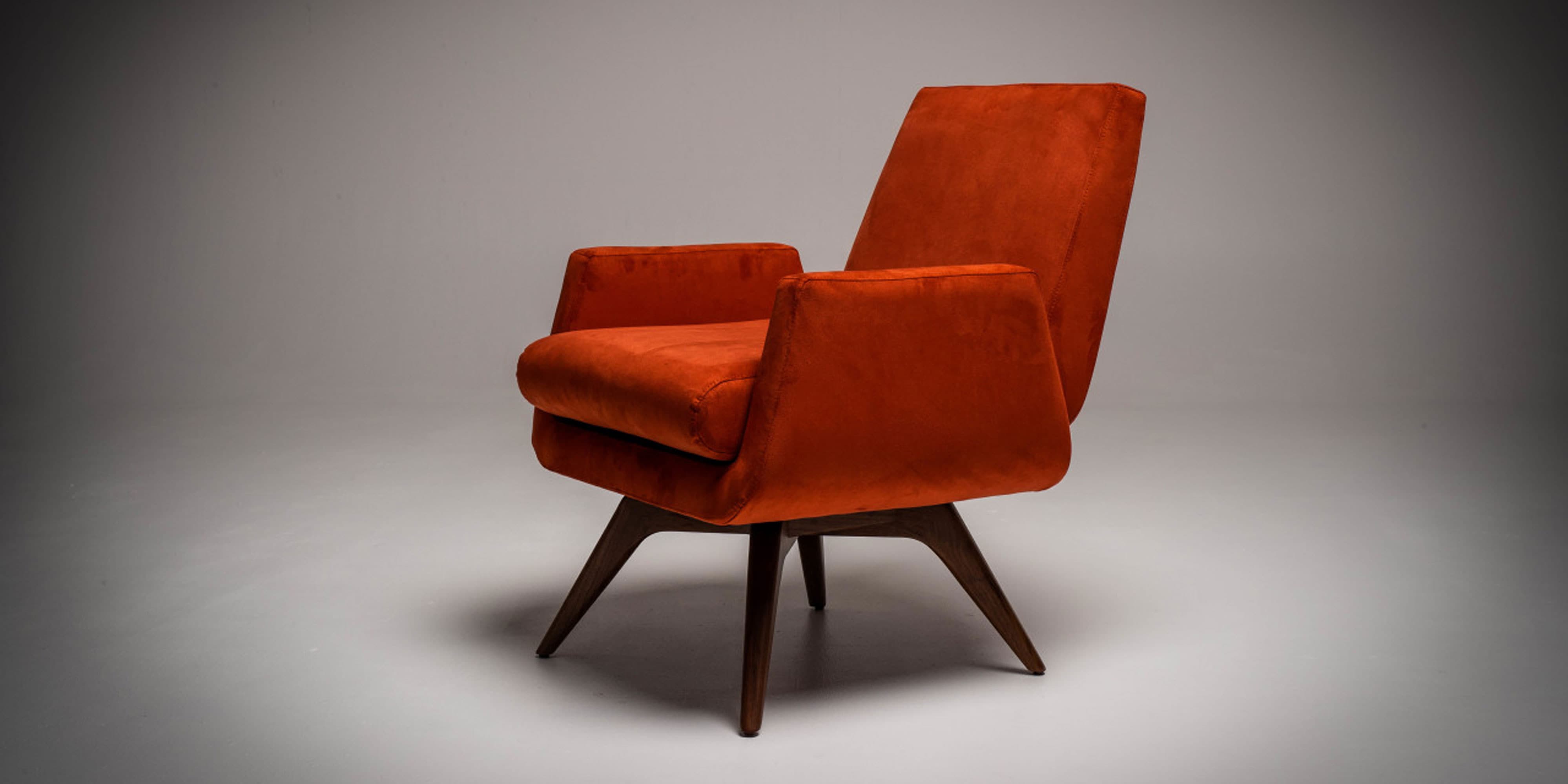 American Leather Landon Armchair - Landon-Ultrasuede-Terracotta-2