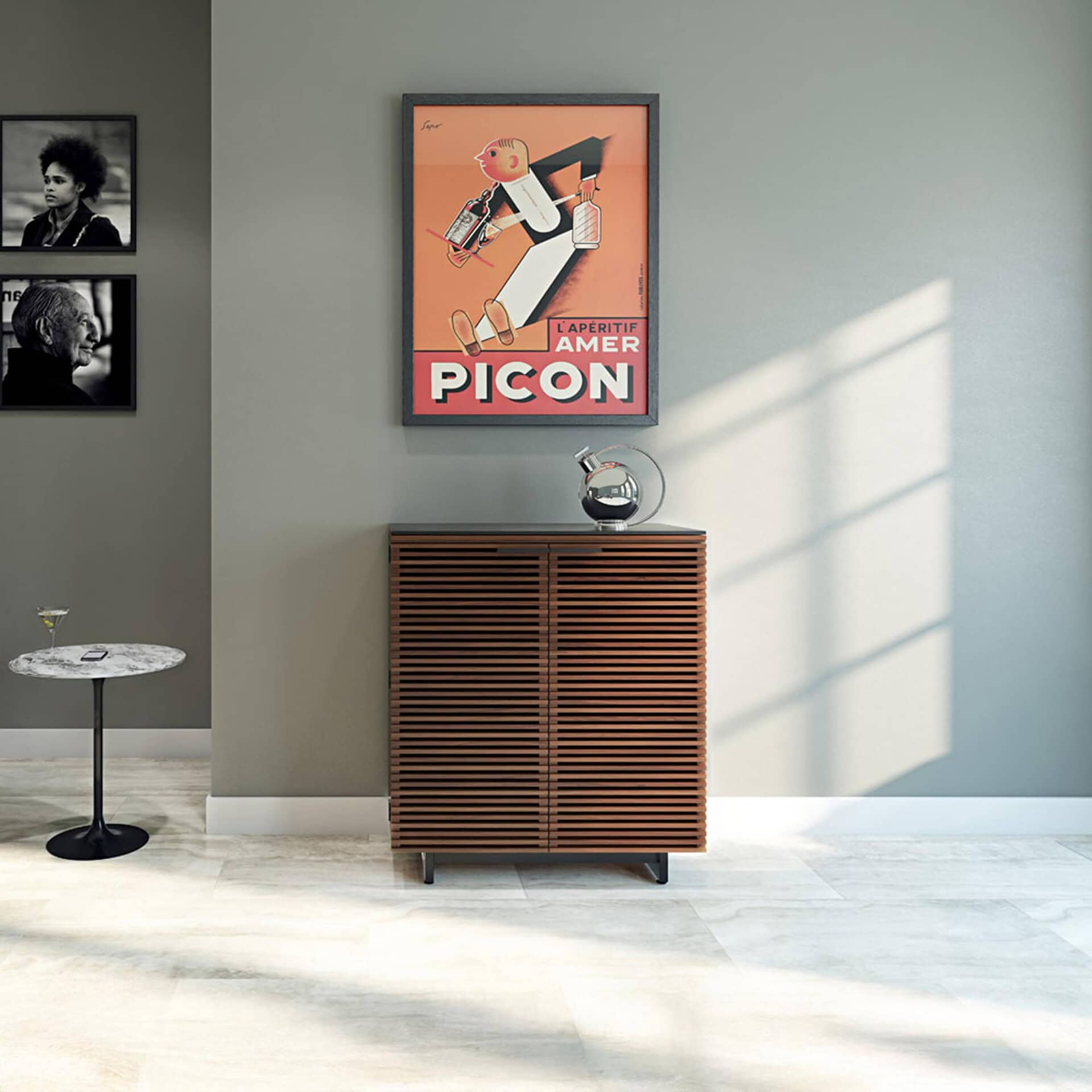 Stylish wooden sideboard with modern design, perfect for contemporary living spaces.