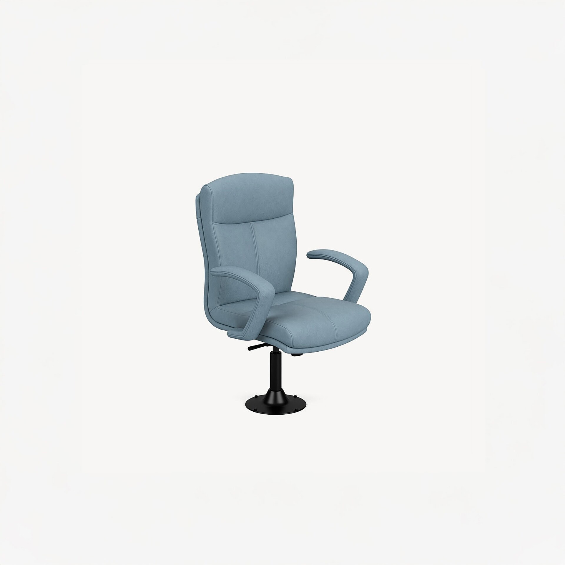 Carmel Office Chair jury base in blue fabric with stationary pedestal base