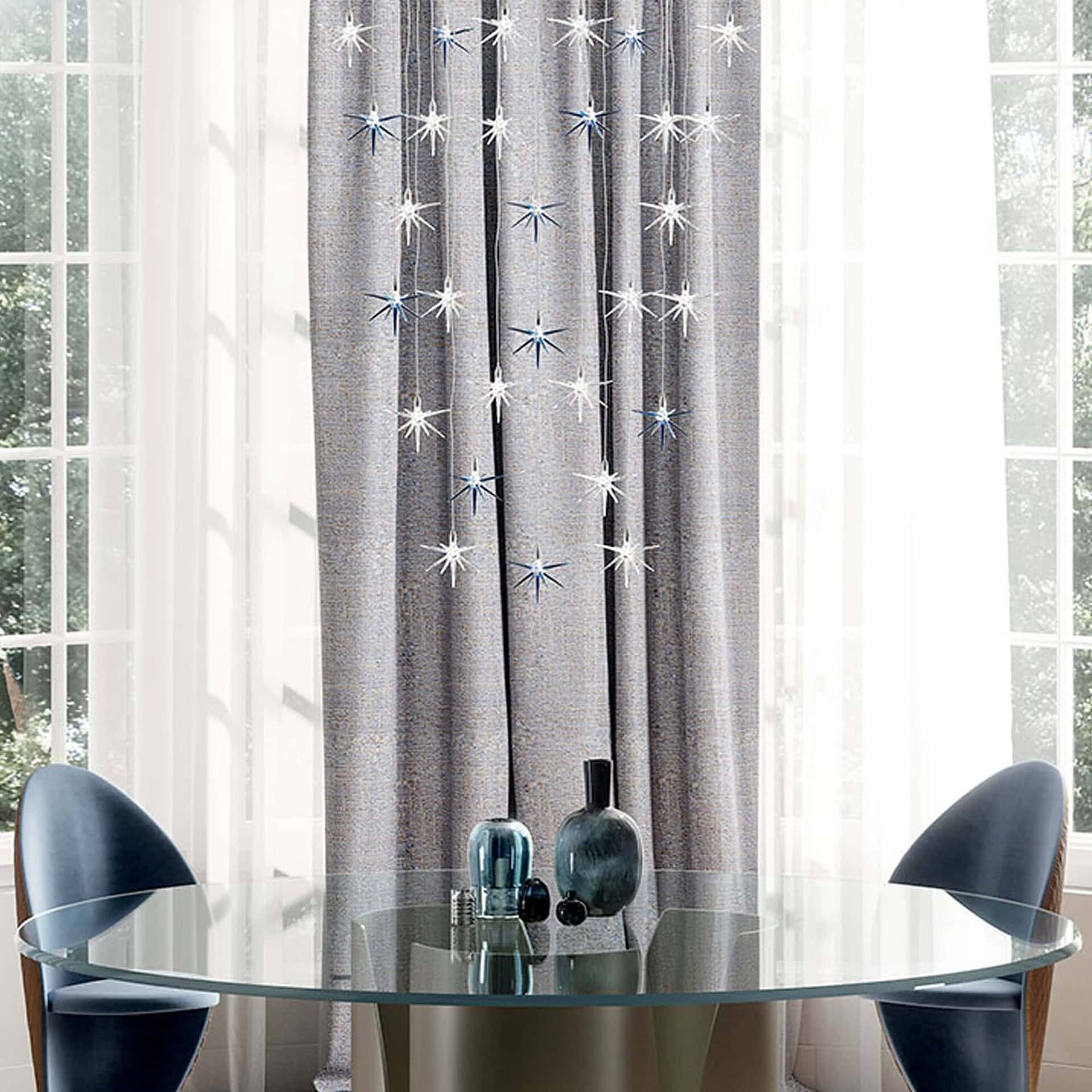 Stella Celestial Glass Chandelier cluster in circular formation with integrated LED lighting.