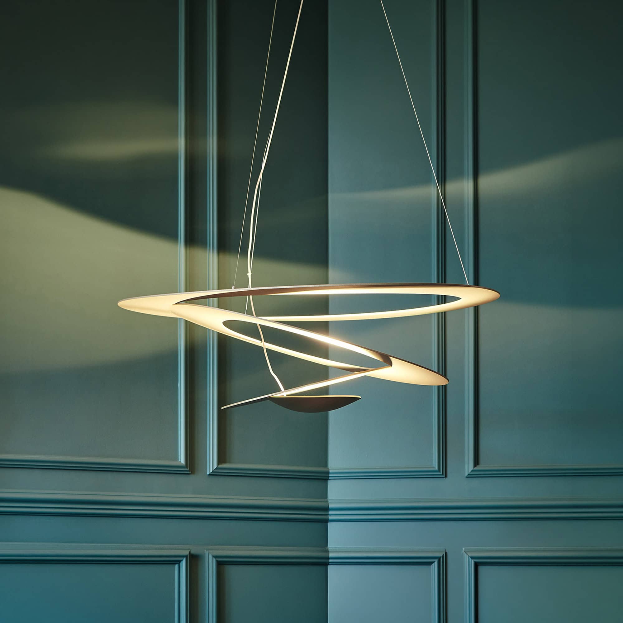 Elegant sculptural pendant light for modern interiors.