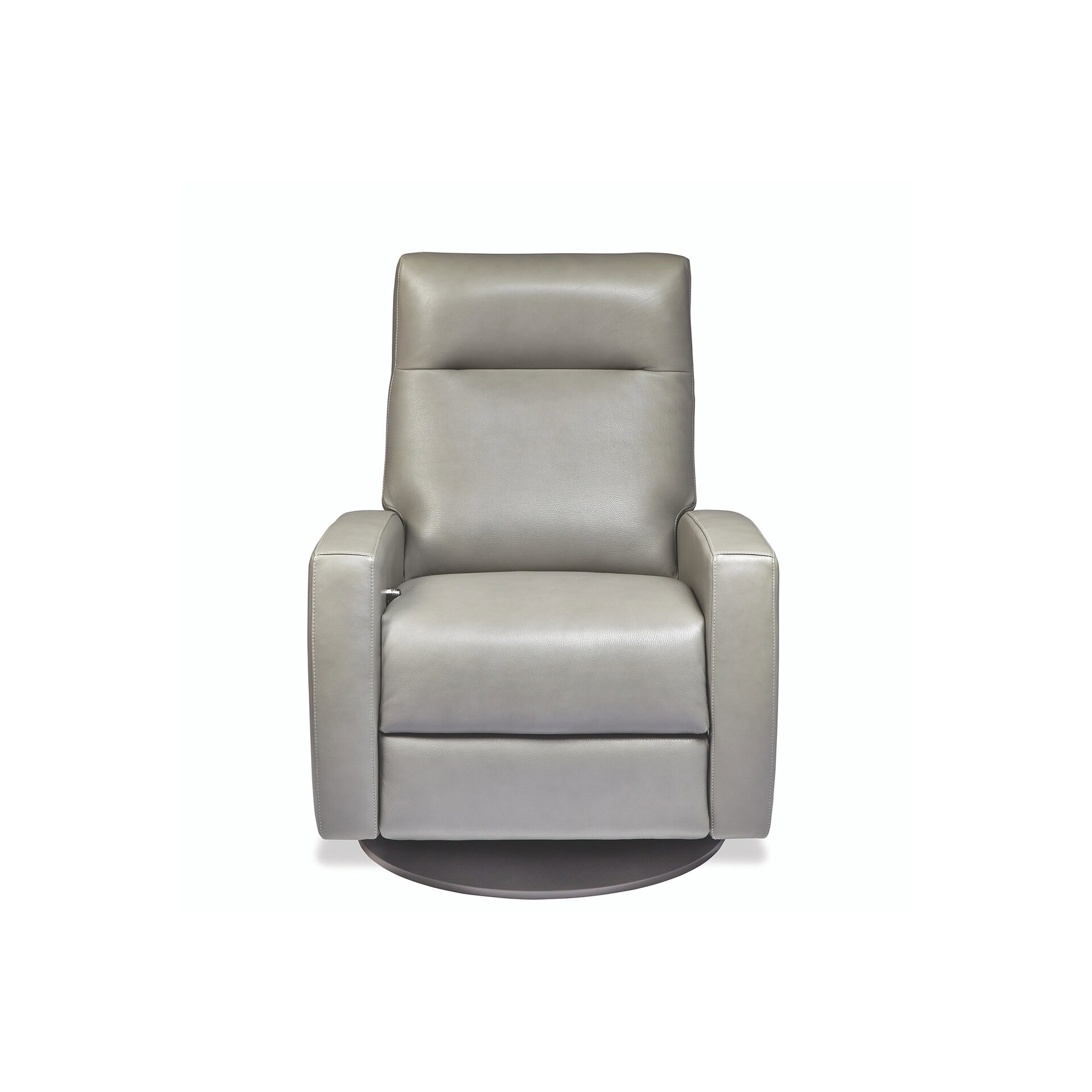Recliner chair in light gray upholstery, perfect for living rooms or offices. Stylish and ergonomic.