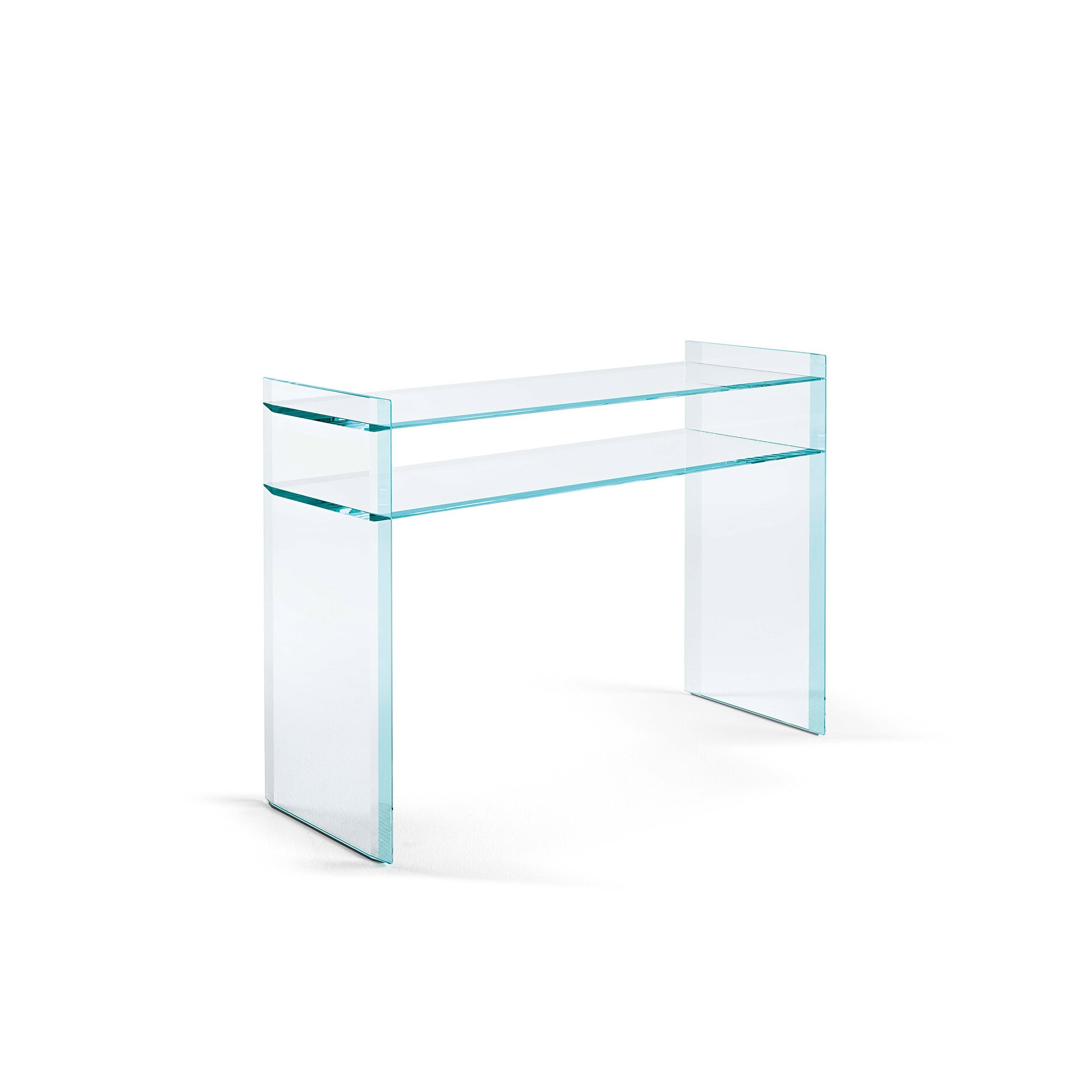 Elegant glass console table with sleek design, perfect for contemporary living spaces.