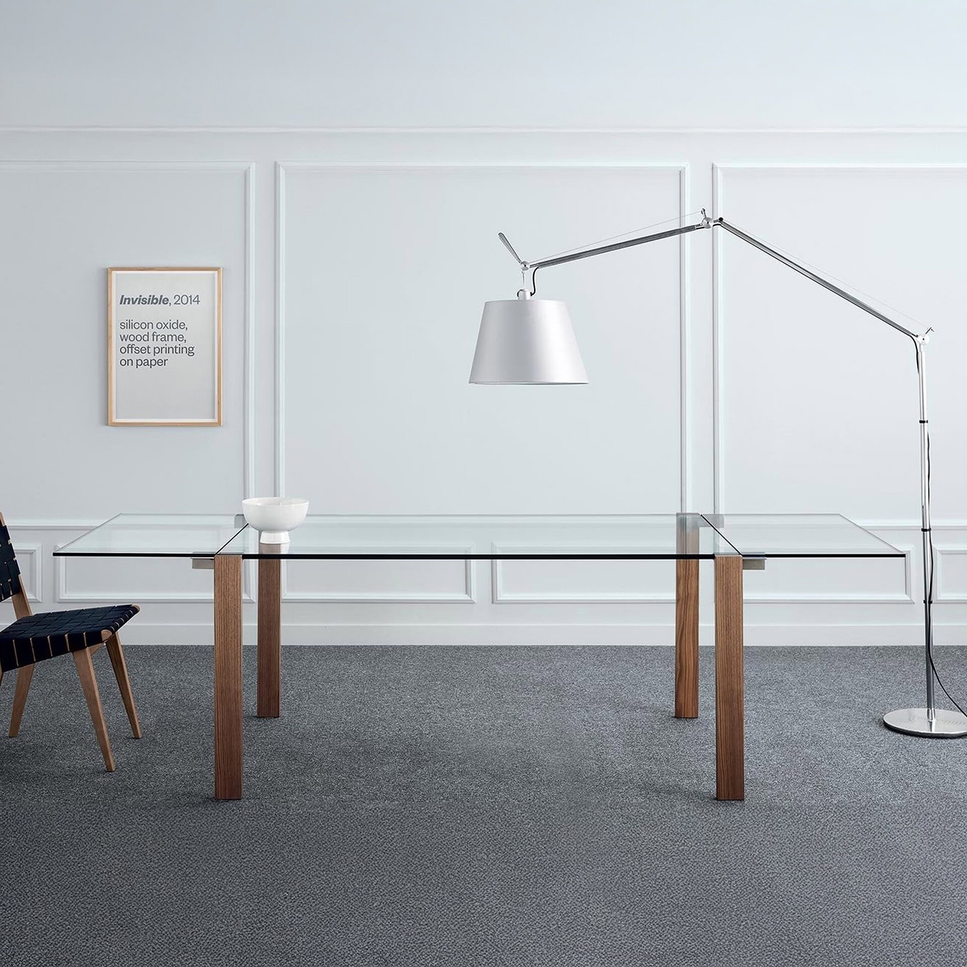 Livingstone Dining Table with Canaletto Walnut legs in a contemporary dining room