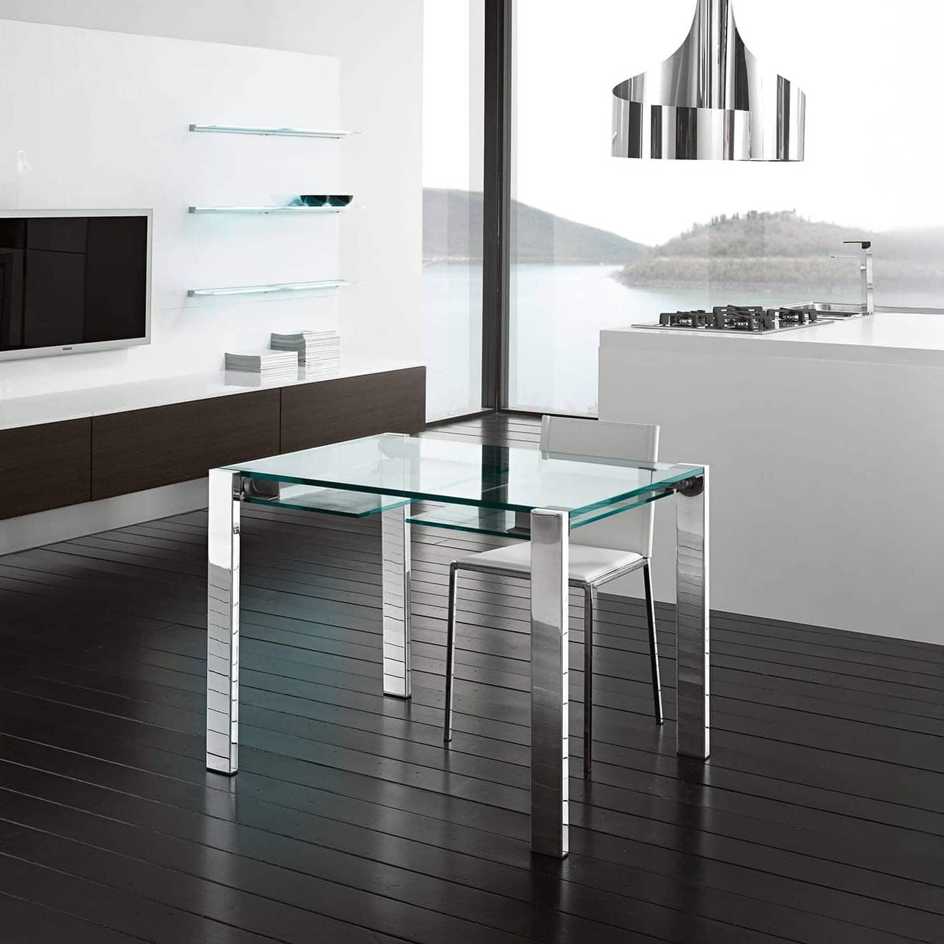Compact version of the Livingstone Dining Table in a modern apartment setting