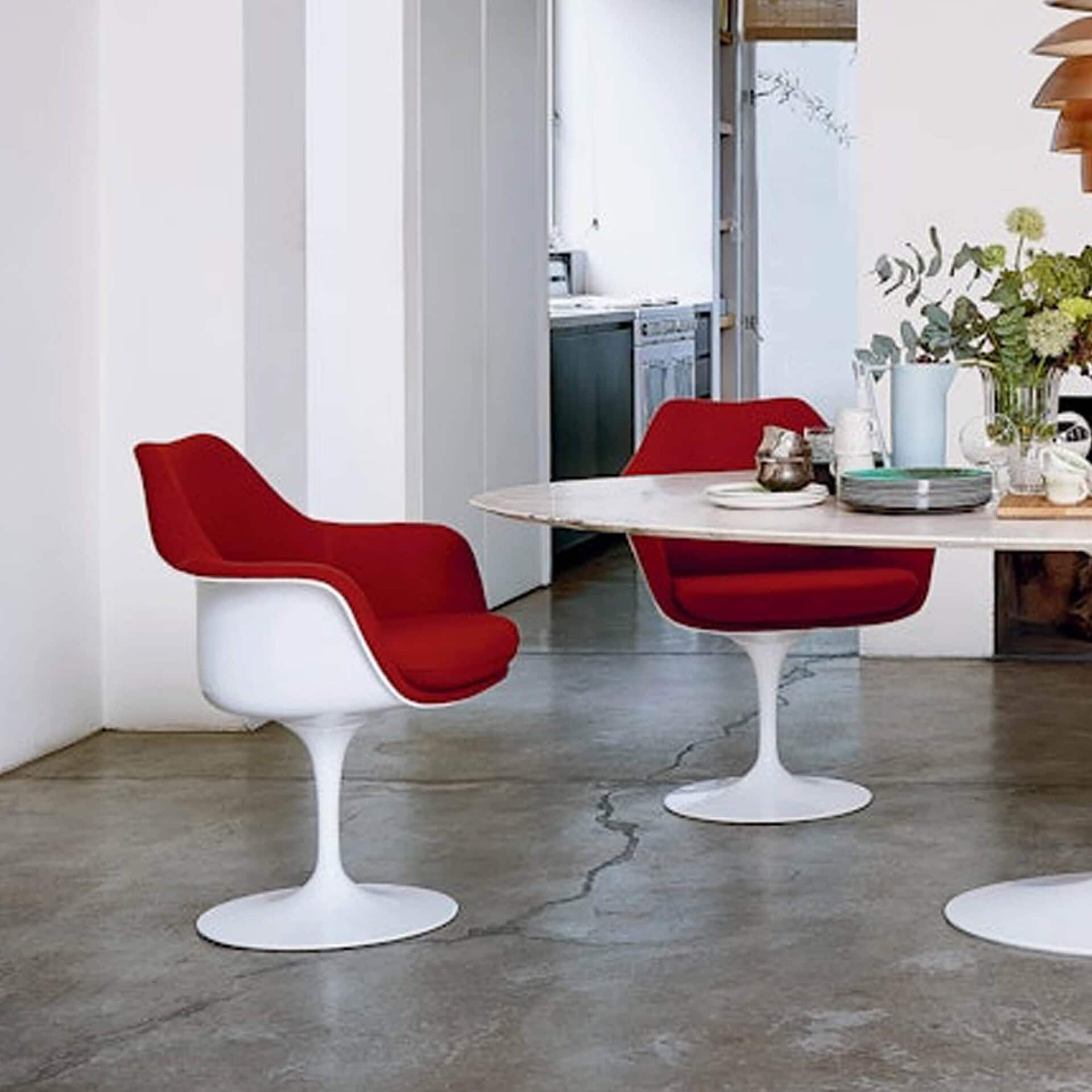 a table and chairs in a room