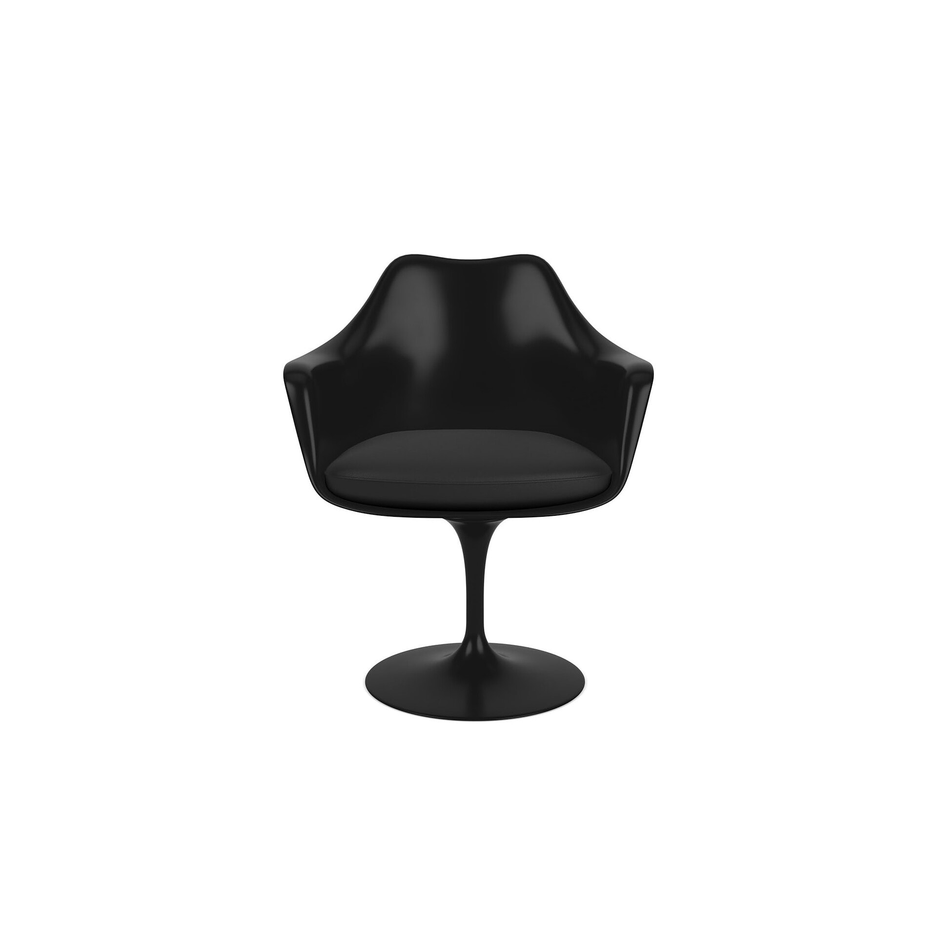 a black chair with a cushion