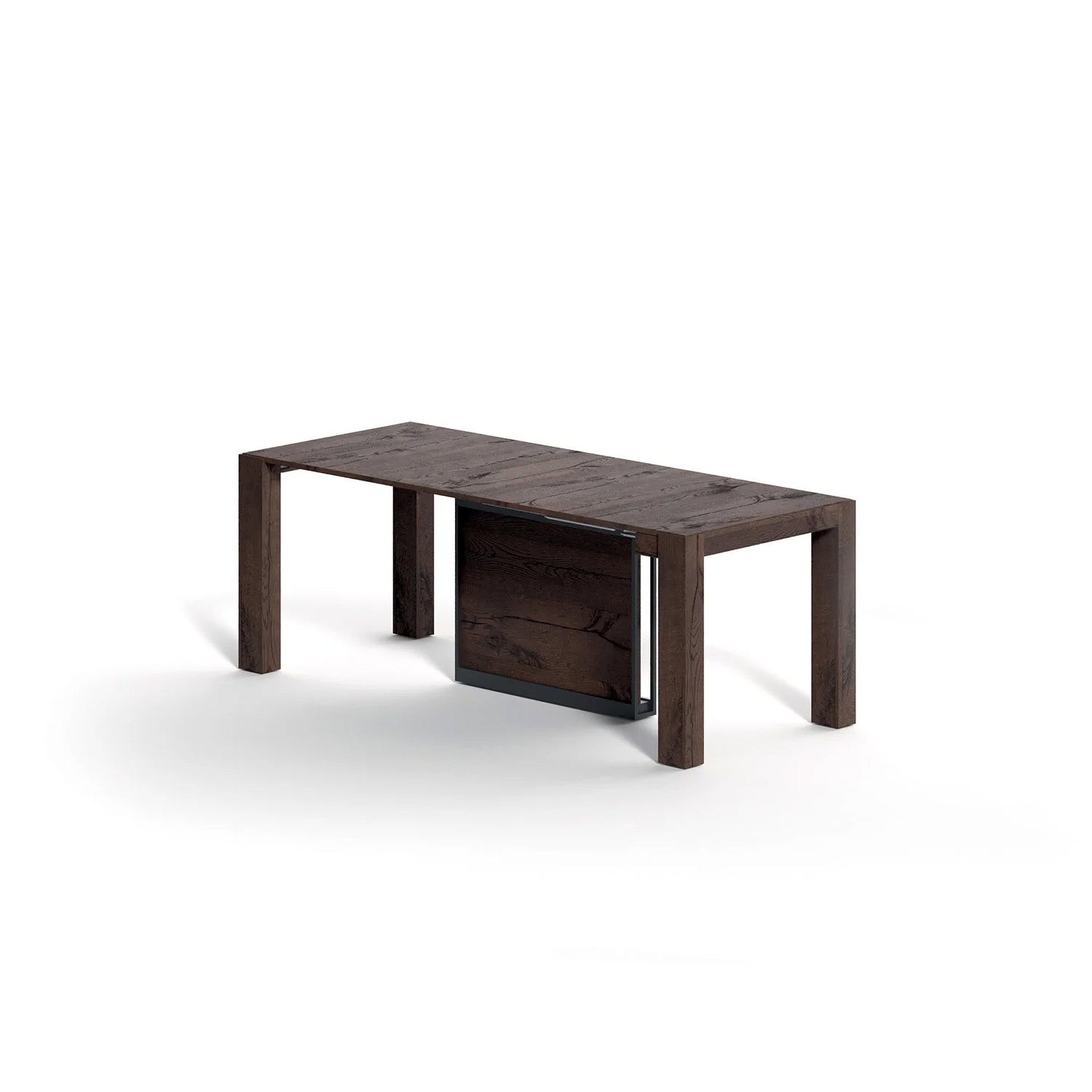 Extendable wooden console table for versatile home decor and space-saving solutions.