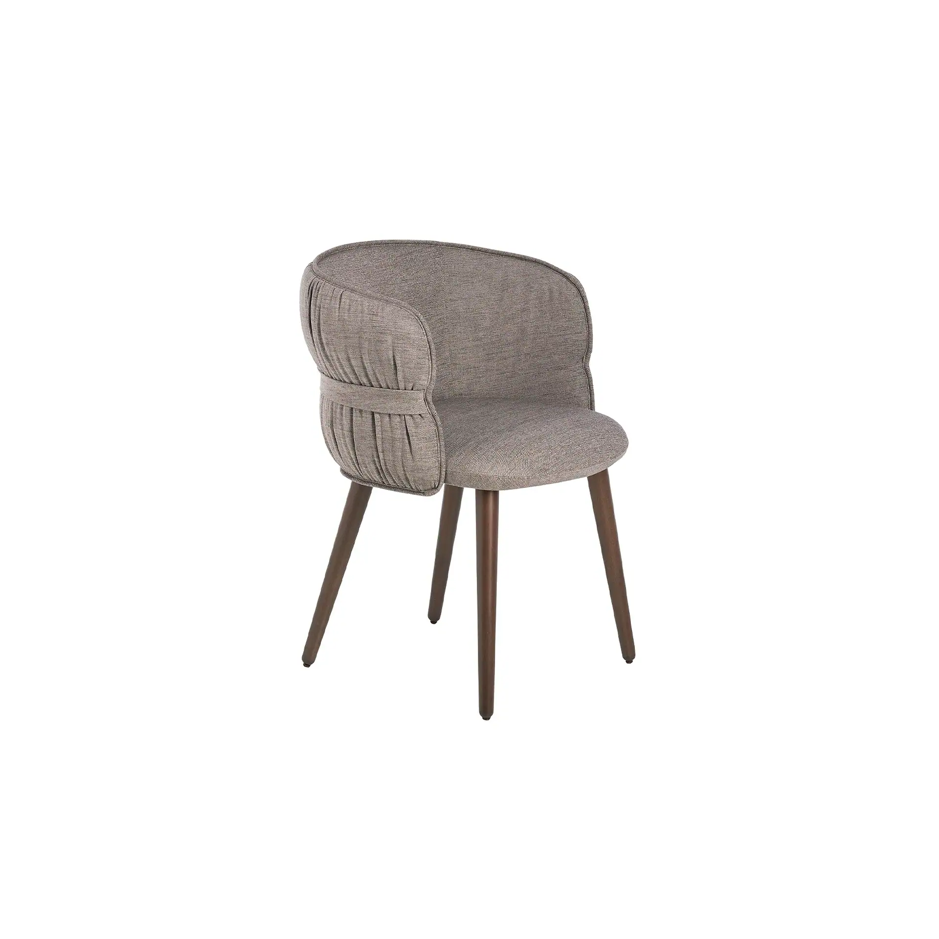 Modern grey armchair with wooden legs from Sklar Furnishings.