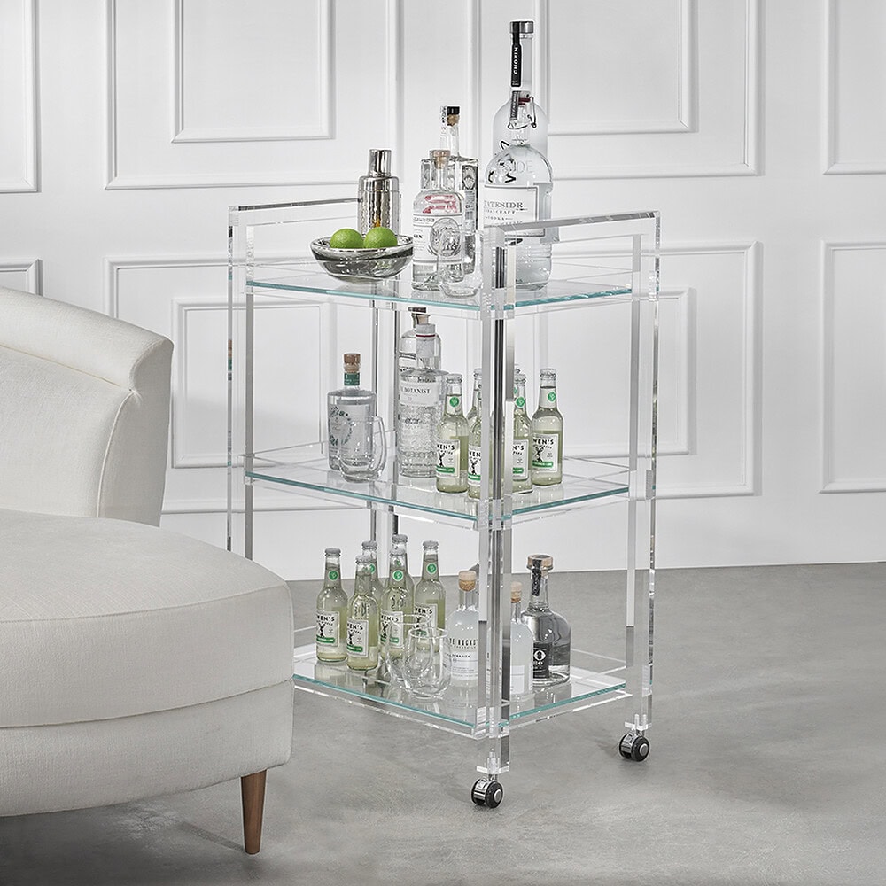 Ava Acrylic Bar Cart | Furniture | Sklar Furnishings