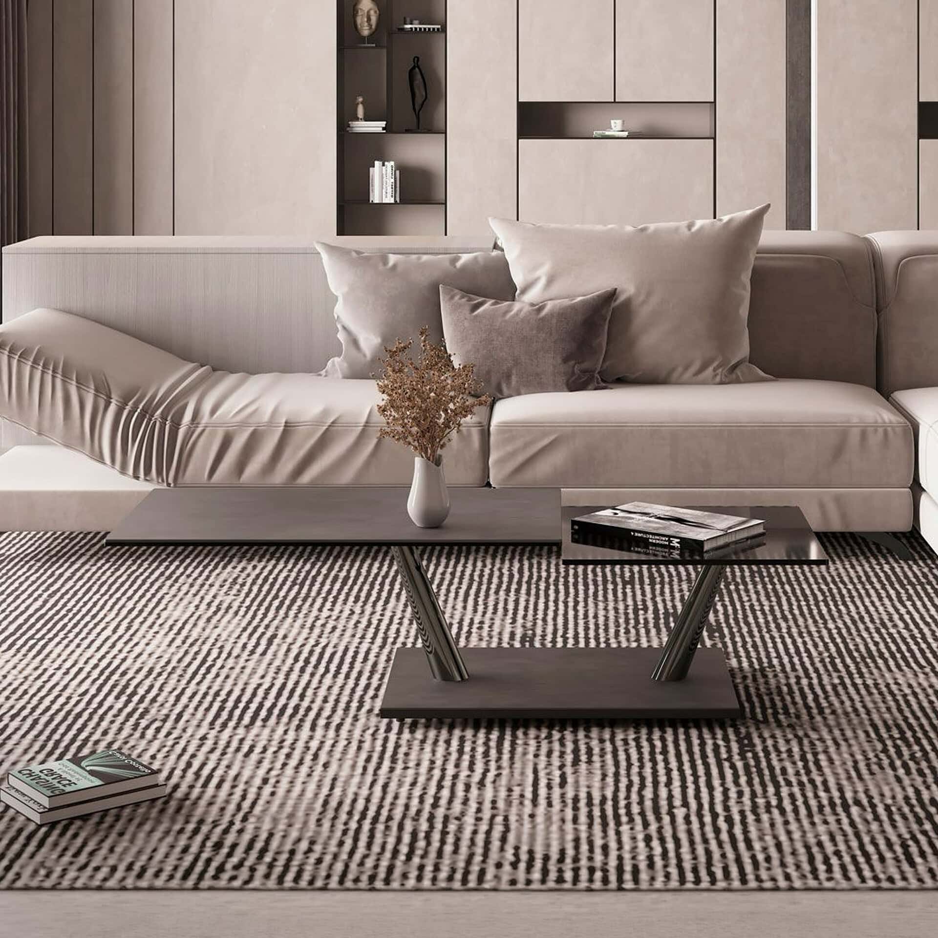 Elegant Aqui Motion Cocktail Table with modern design and adjustable height. Perfect for contemporar.