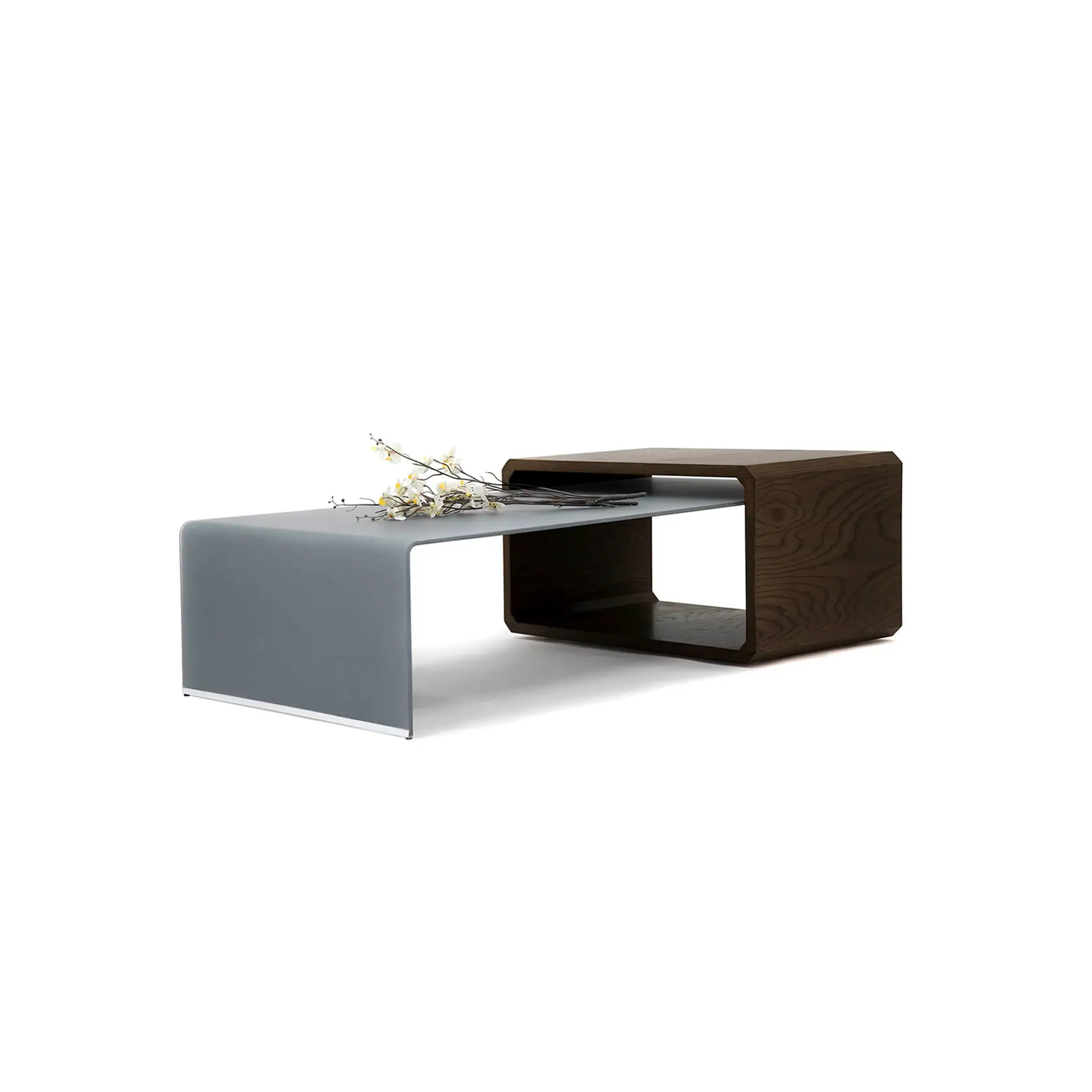 Modern minimalist coffee tables with sleek design and wood finishes.