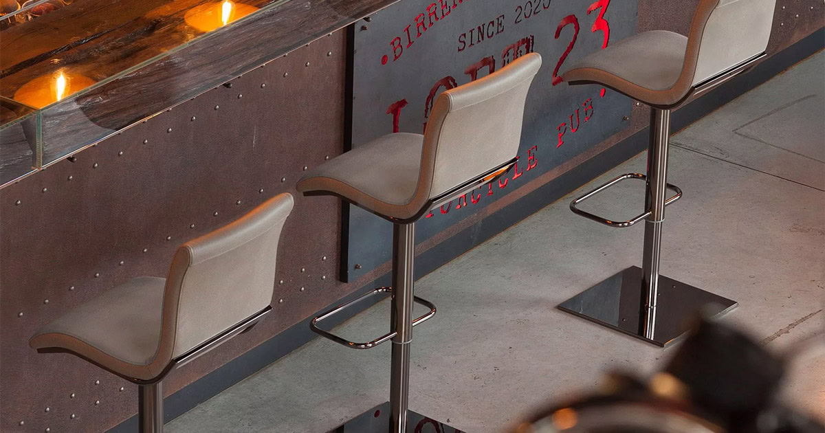 Steve Upholstered Adjustable Stool By Peressini Casa | Sklar