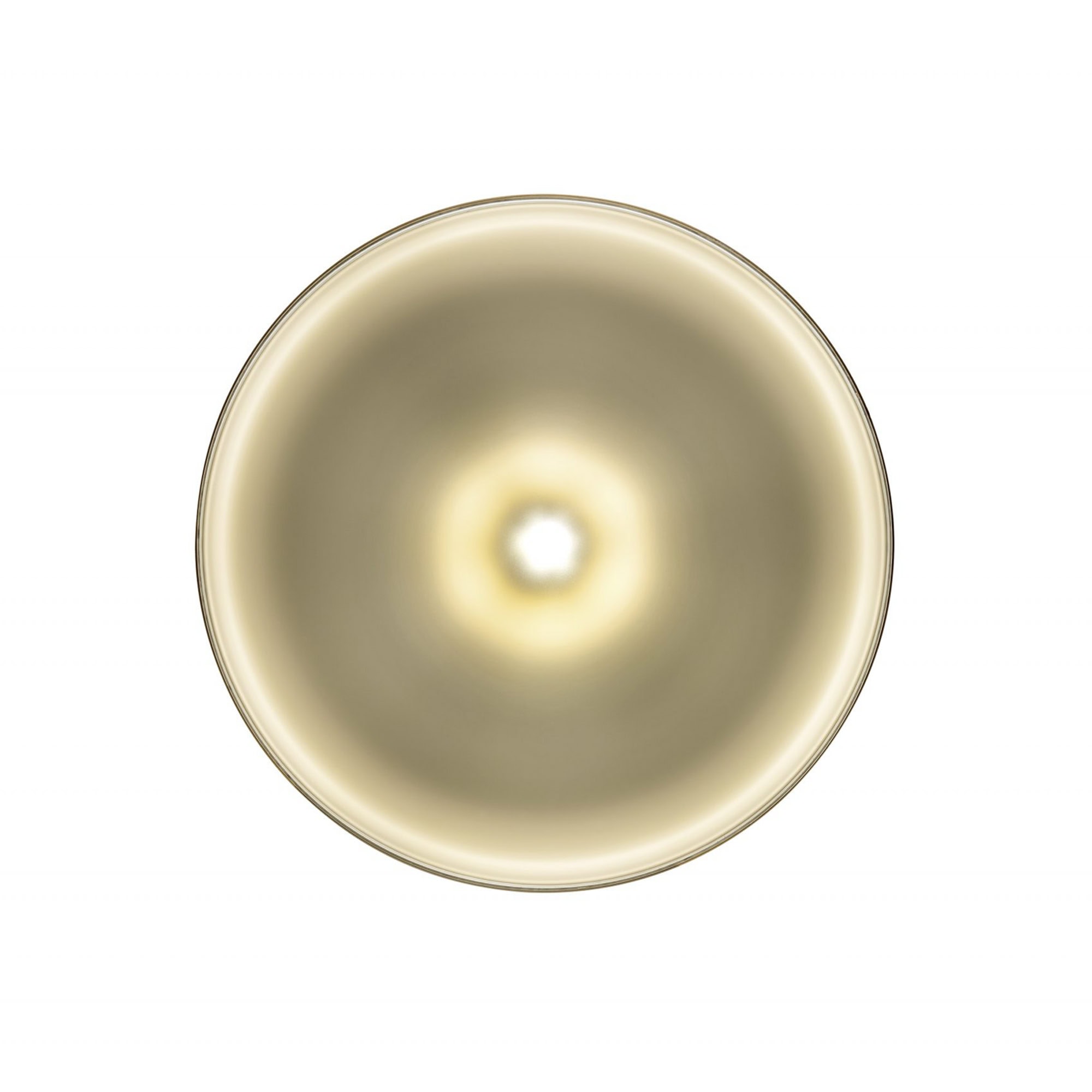 Top-down view of the Accademia 40 Side Table showcasing the bronze mirror glass surface and satin brass rim.
