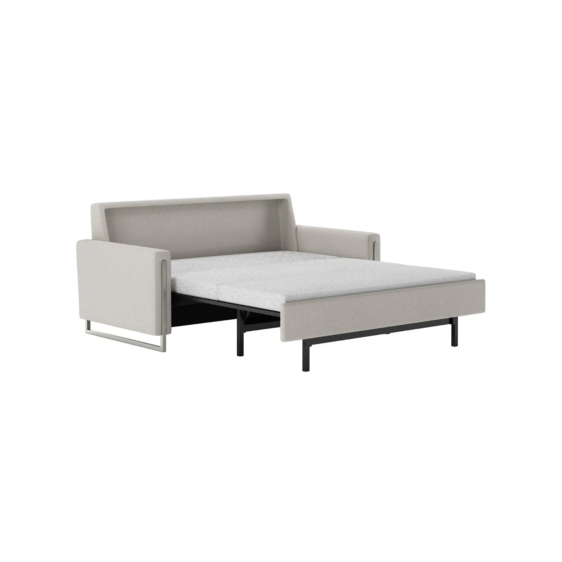 Sklar Furnishings Sulley Comfort Sleeper Sofa in light grey fabric.