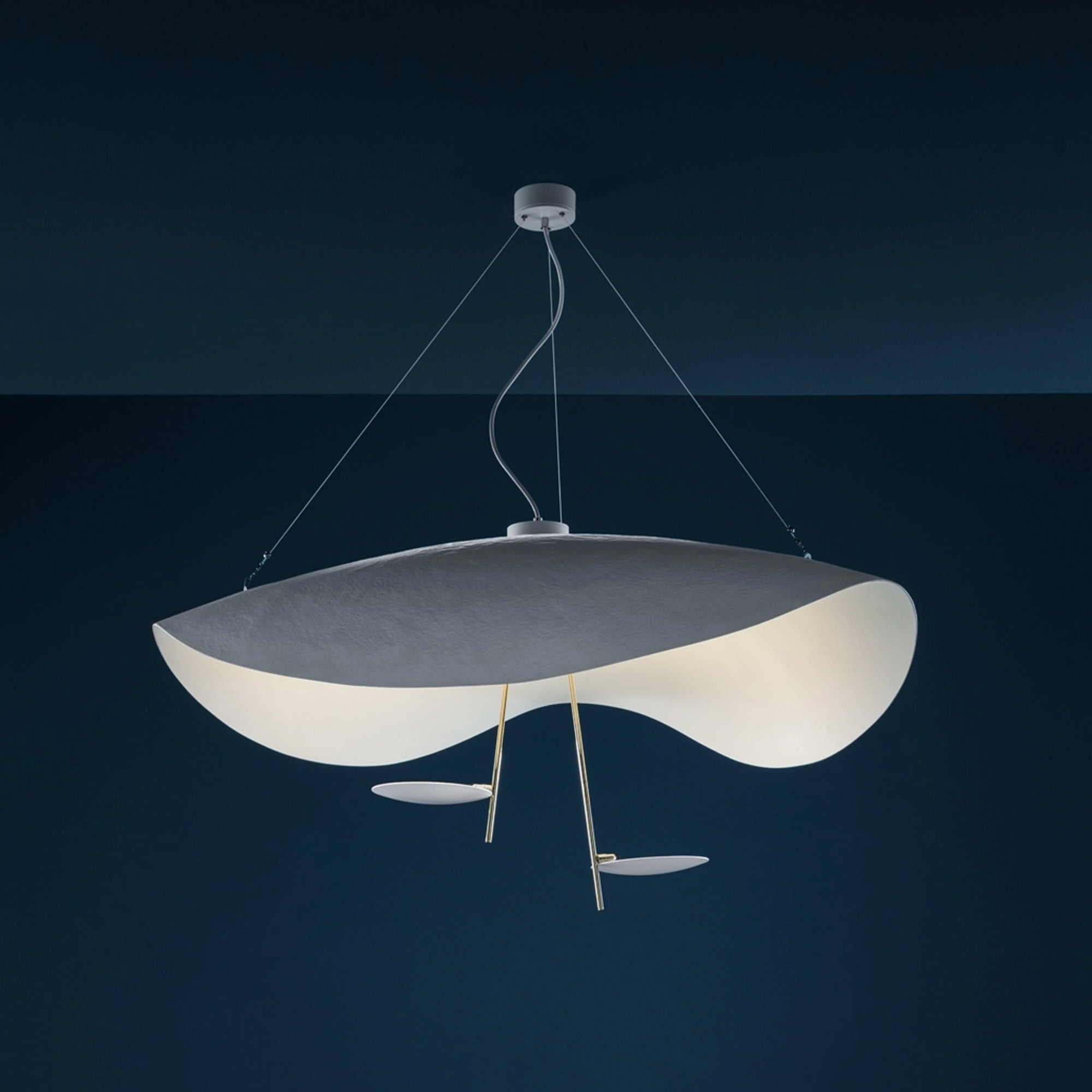 Gold Moon Chandelier - catellanismith-lederammantas2pendantlamp-3