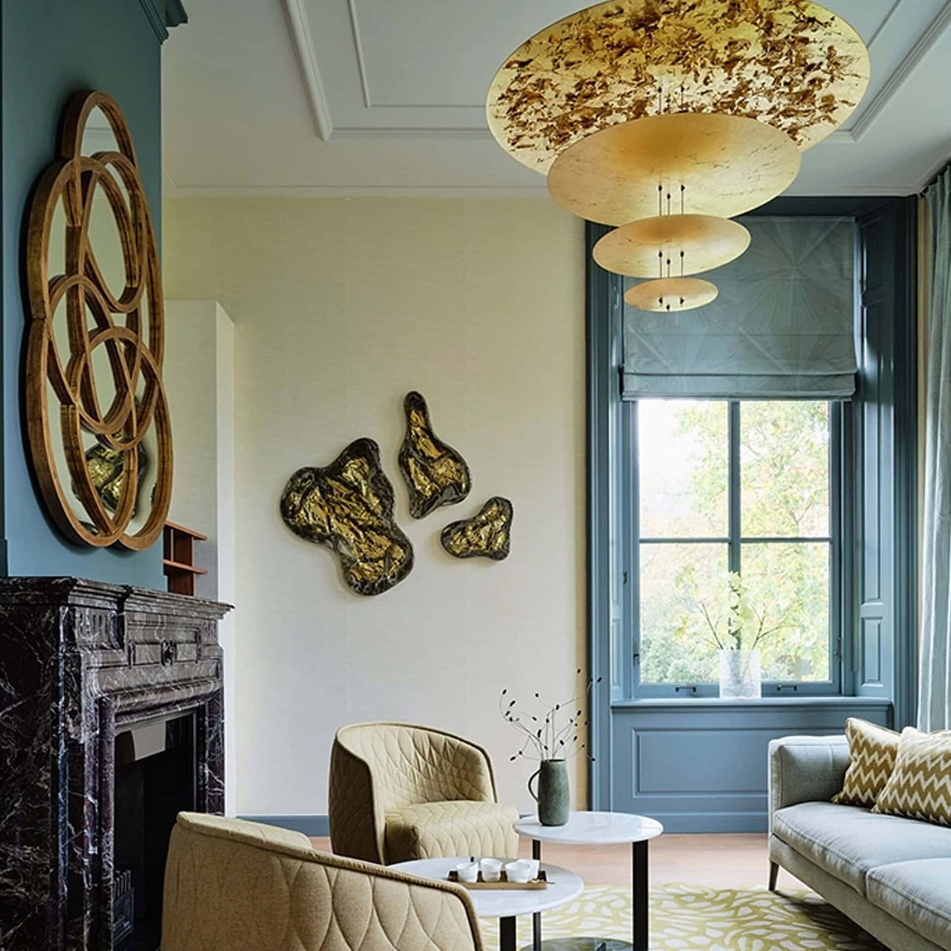 Macchina della Luce Pendant Light in a contemporary living room with natural light.