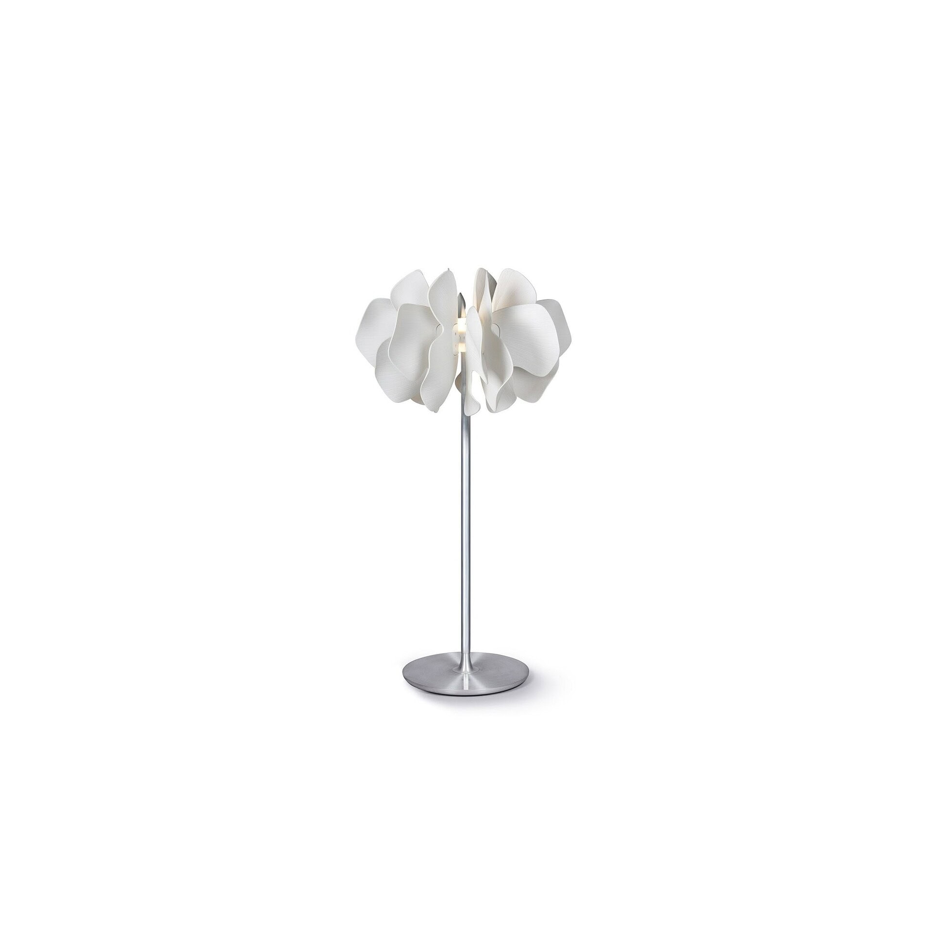 Studio product image of the smaller Nightbloom Floor Lamp in white porcelain finish.