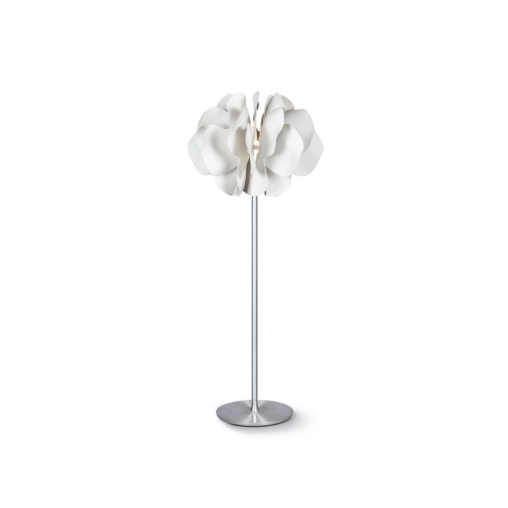 Nightbloom Floor Lamp, matte white porcelain, angled view