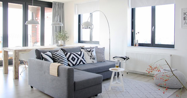 Scandinavian modern interior minimalistic living room