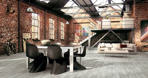 industrial style dining room large