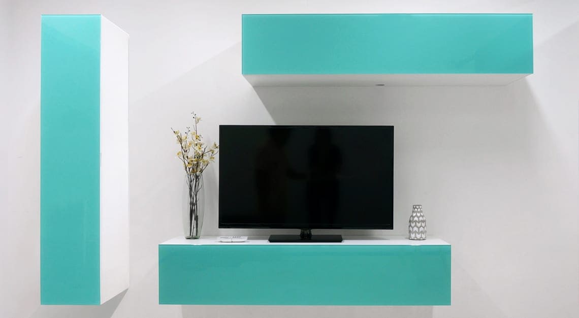 Glassisimo Brick TV Stand Entertainment Display Piece