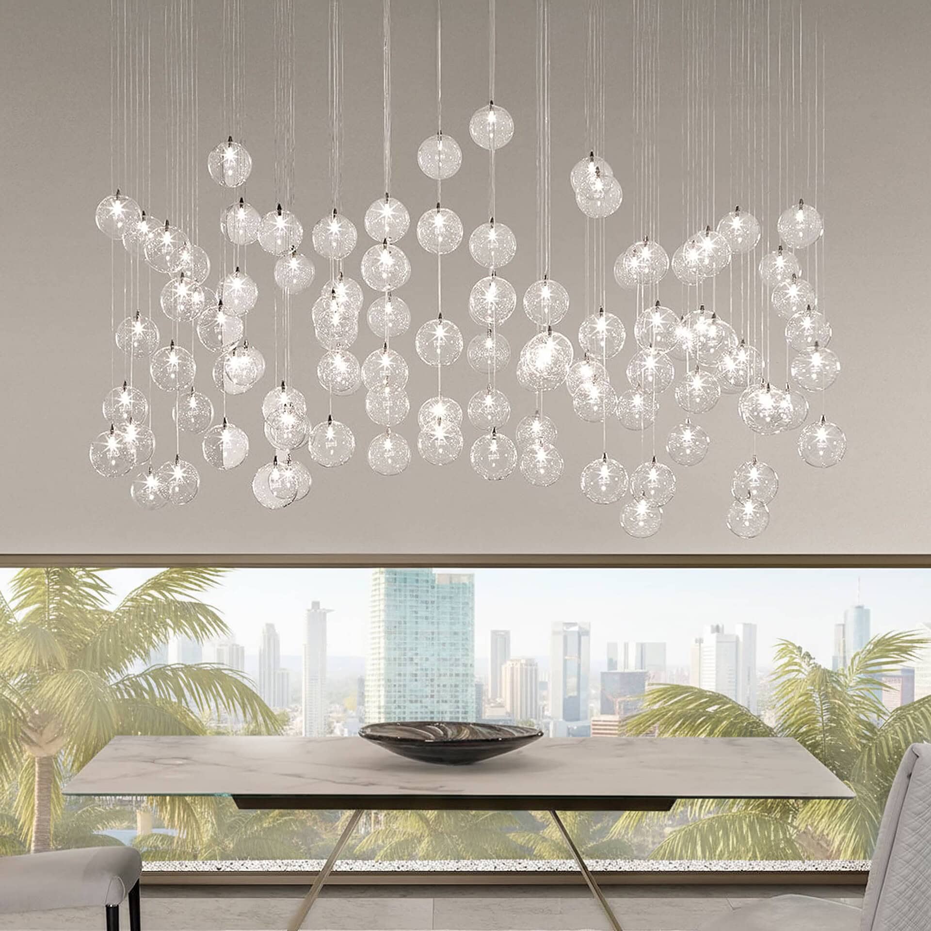 reflex bulles glass cluster chandelier 6