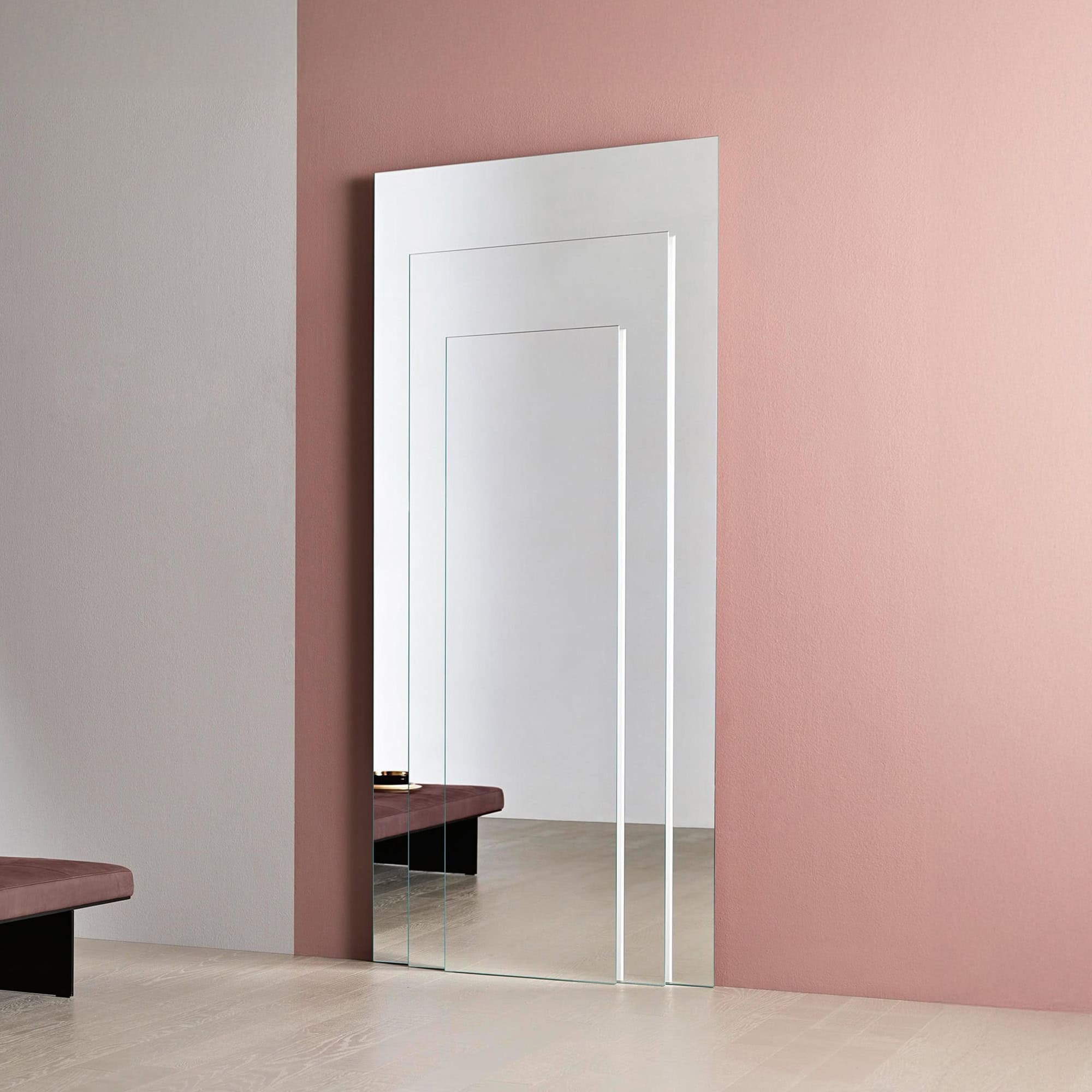 Elegant architectural wall mirror for modern interiors.