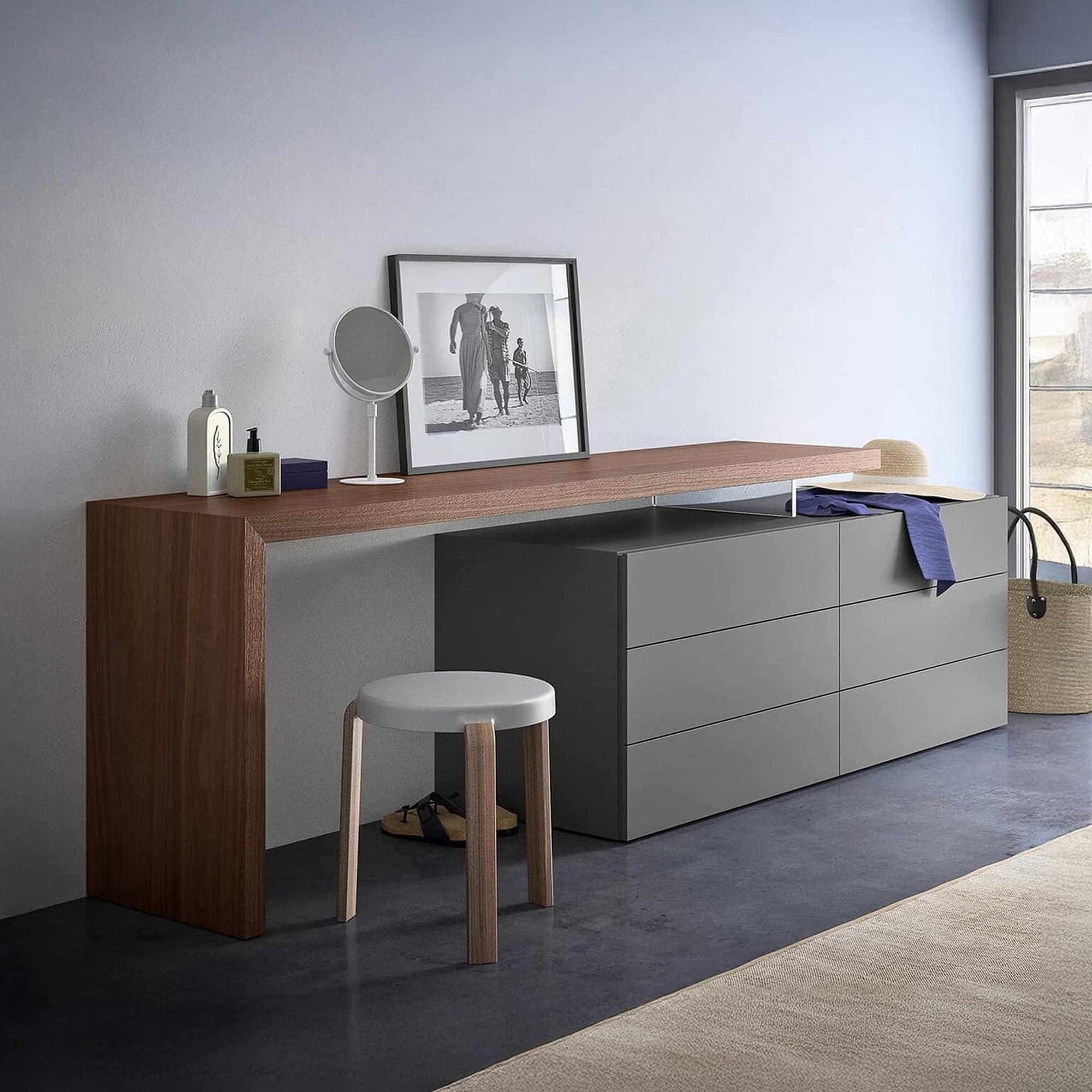 Modern dresser and desk combo by Sklar Furnishings in a stylish home office setting.