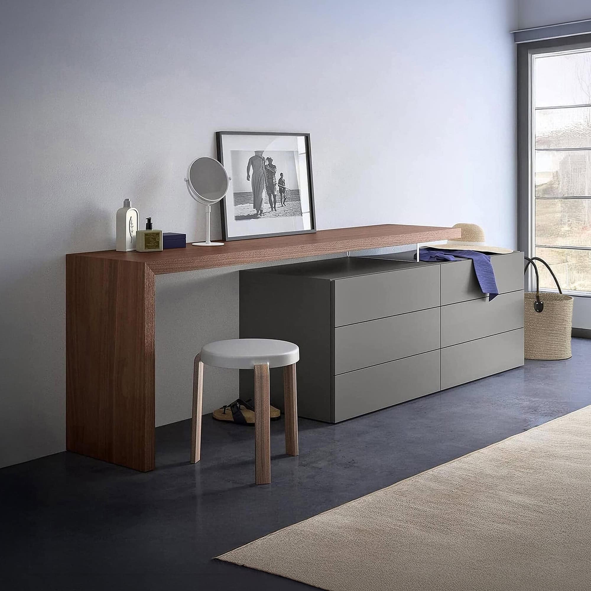 Modern dresser and desk combo by Sklar Furnishings in a stylish home office setting.