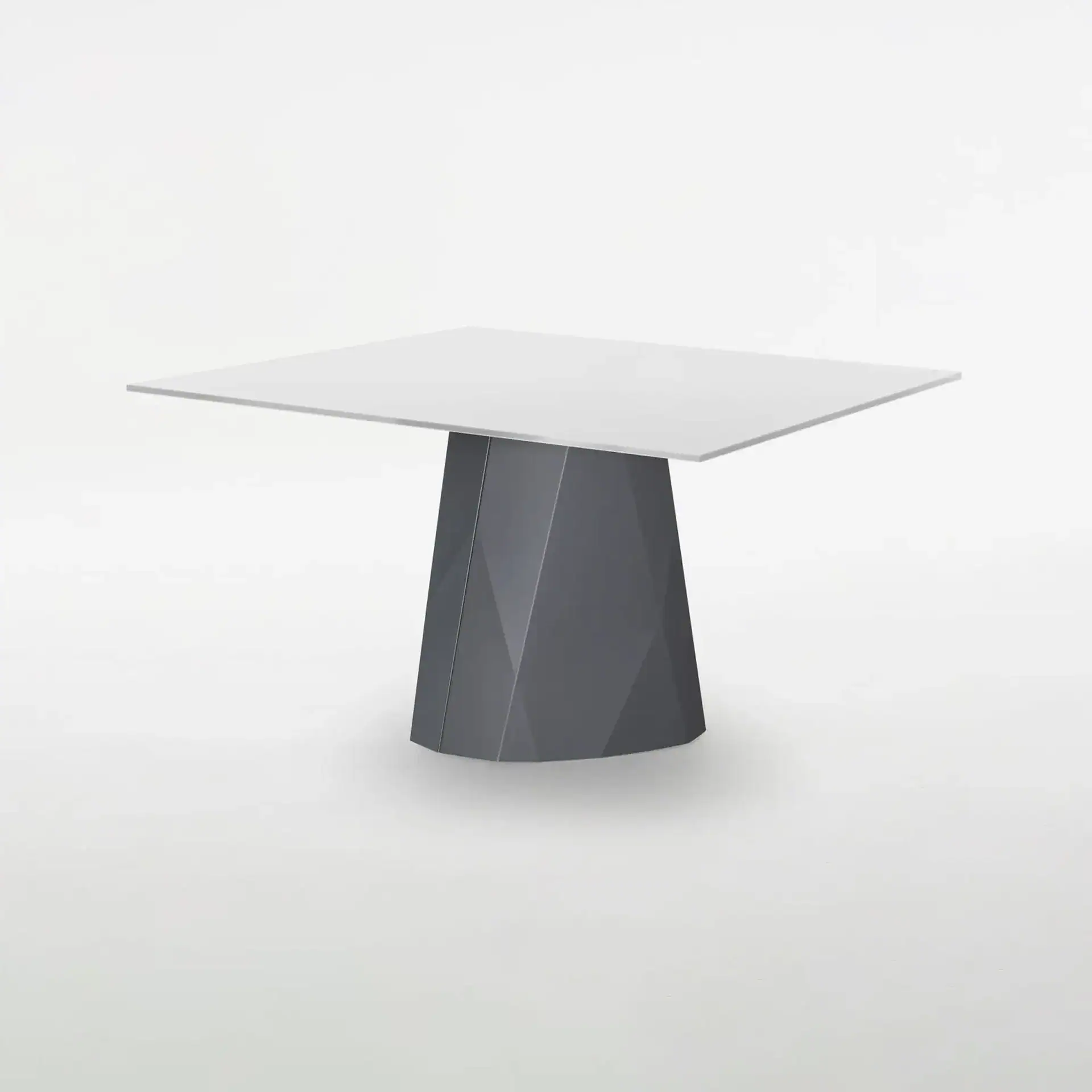Sklar Furnishings Diamond Dining Table with geometric base.
