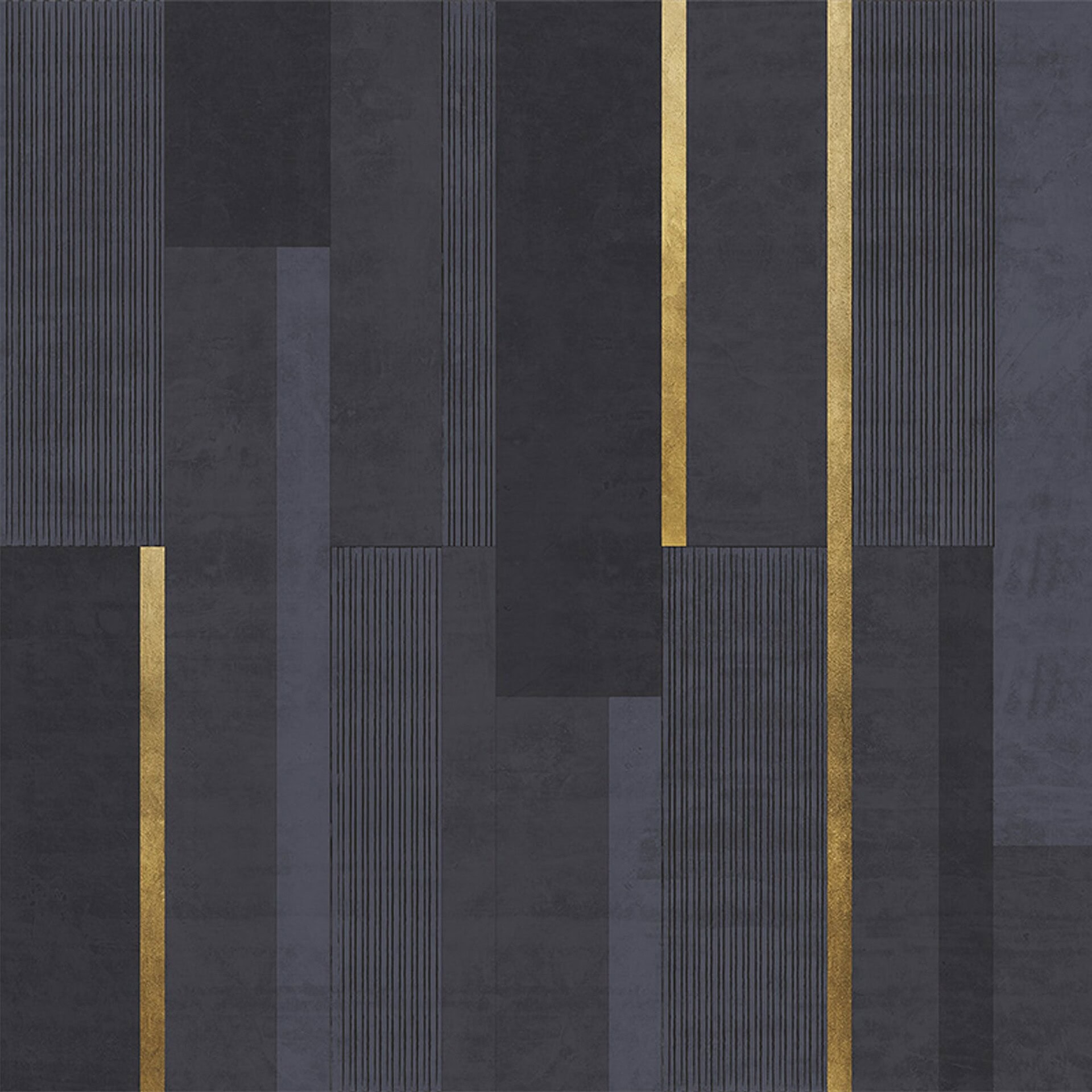 Dynasty Geometric Designer Wallpaper 18009-2 in deep navy with gold highlights.