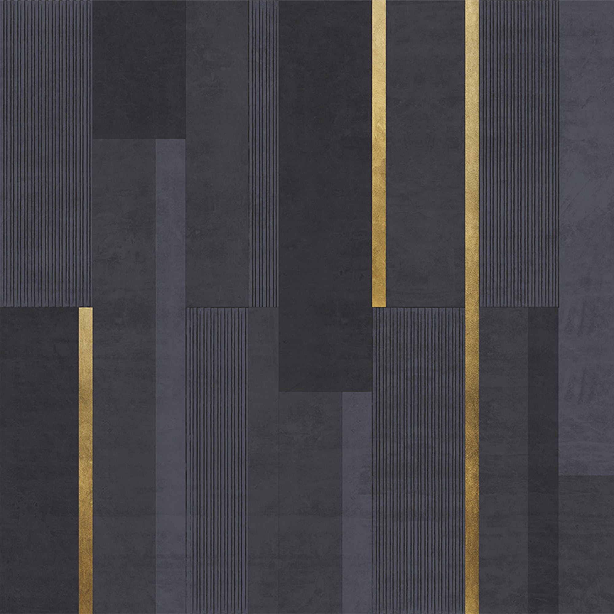Dynasty Geometric Designer Wallpaper 18009-2 in deep navy with gold highlights.