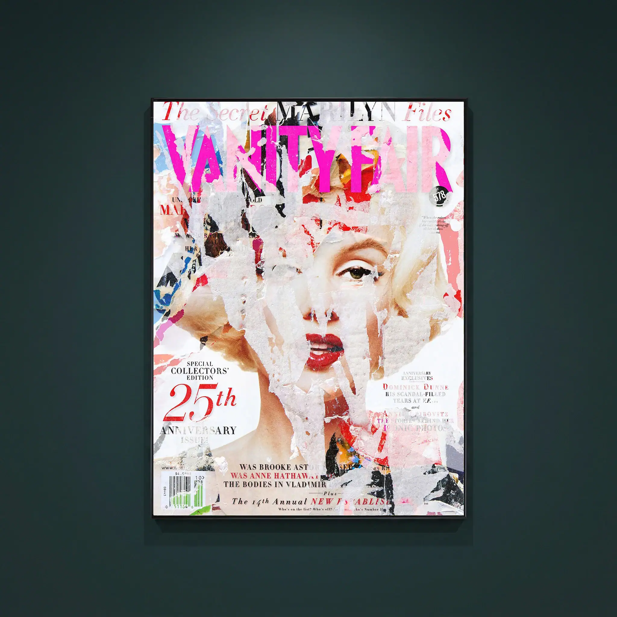 Decorative Marilyn Monroe magazine cover wall art for home or office decor.