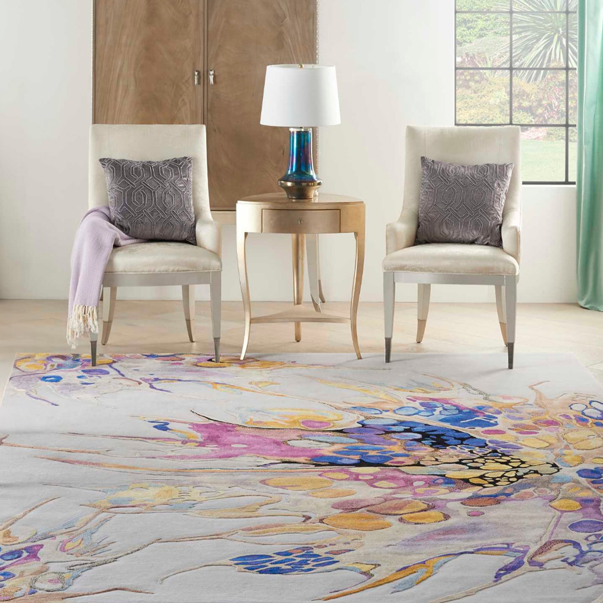 Prismatic Grey Lilac Multi Area Rug - nourison-prismaticgreylilacmultiarearug-2
