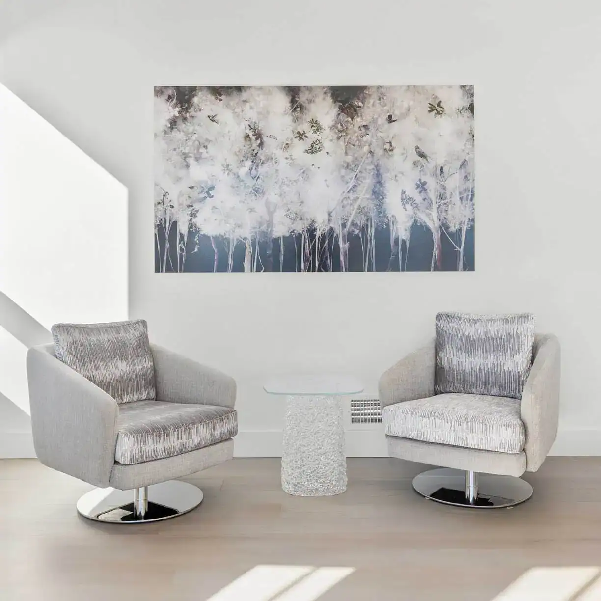 a room with chairs and a table