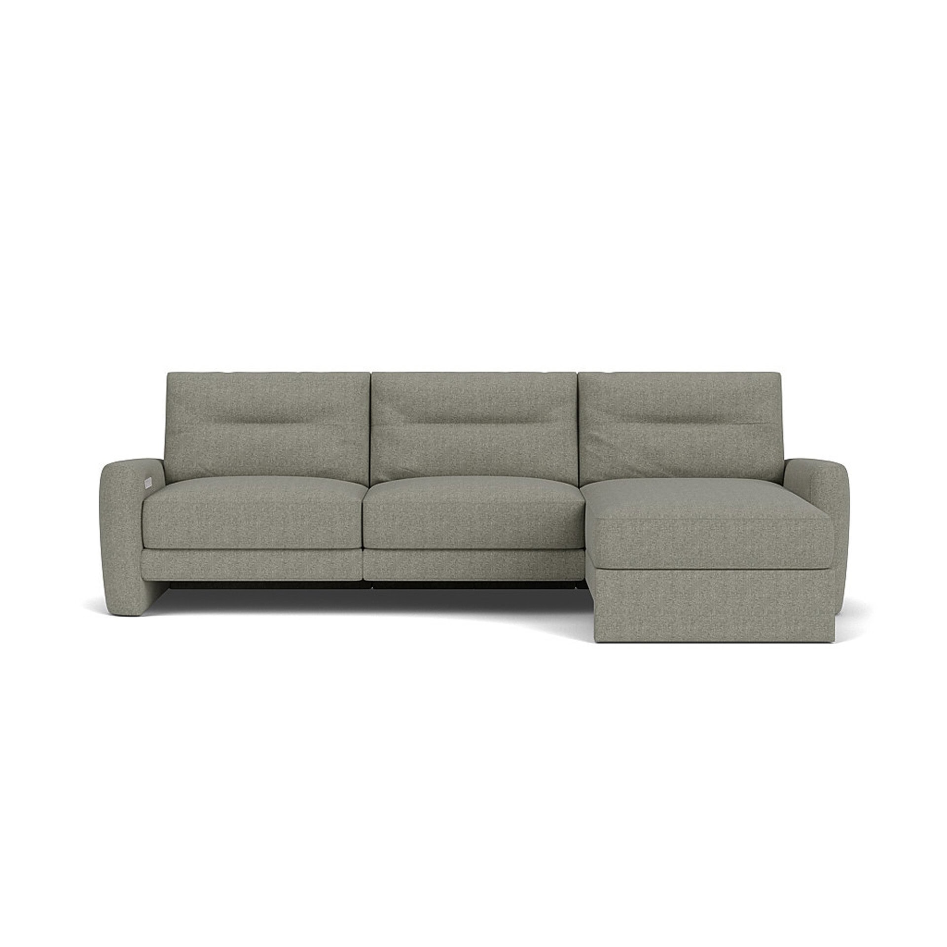 Contemporary grey sectional sofa with chaise lounge for stylish living spaces.