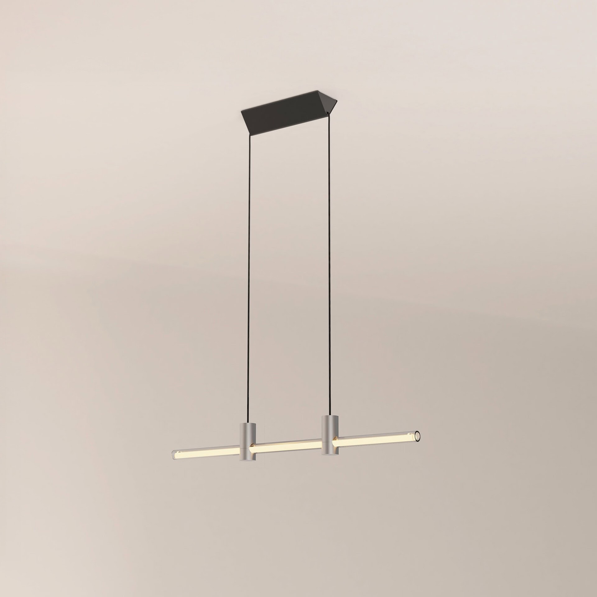 Sleek modern LED pendant light fixture from Sklar Furnishings.