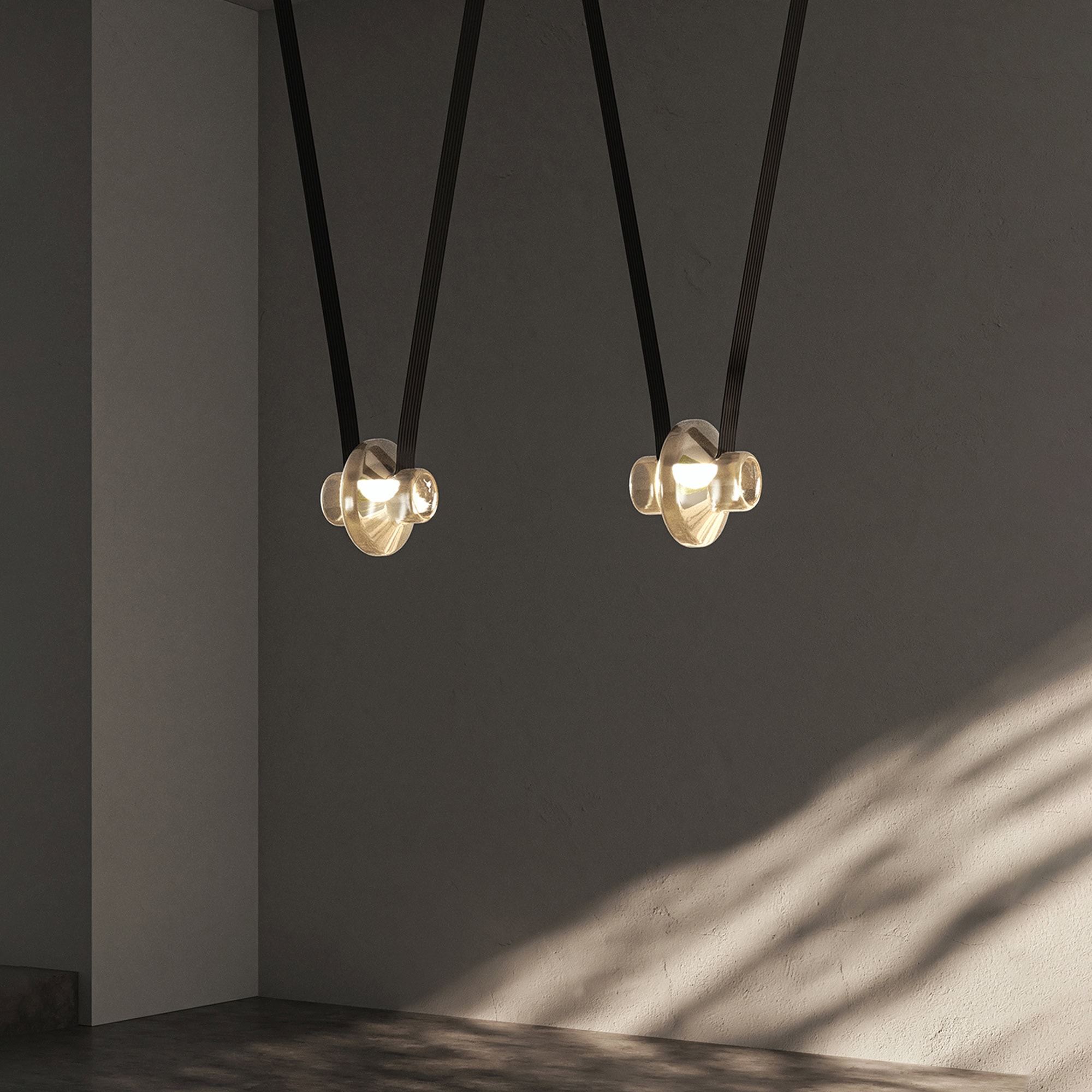 Modern black and glass pendant lights ceiling fixture for contemporary interior decor.