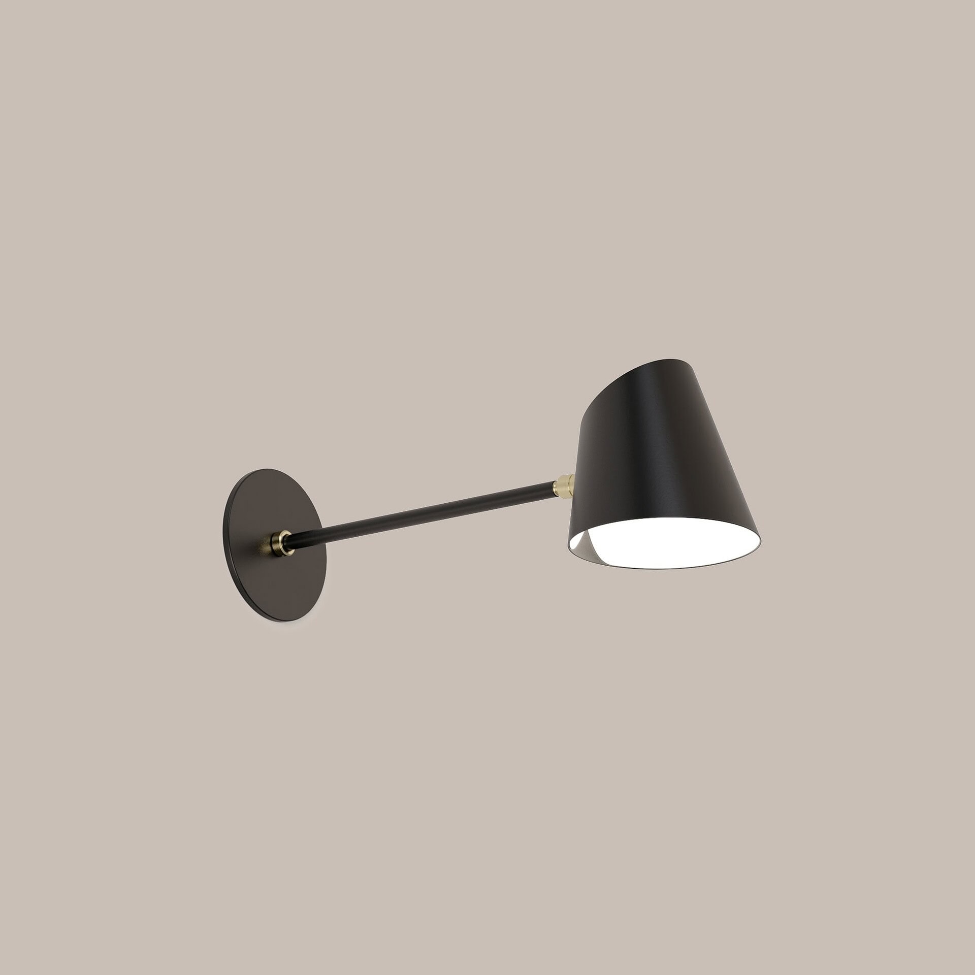 Black modern wall sconce light fixture with adjustable arm for bedroom or living room decor.
