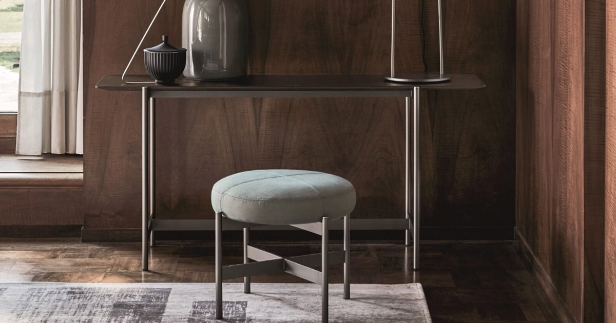 Erys Round Footstool Boca Raton Sklar Furnishings